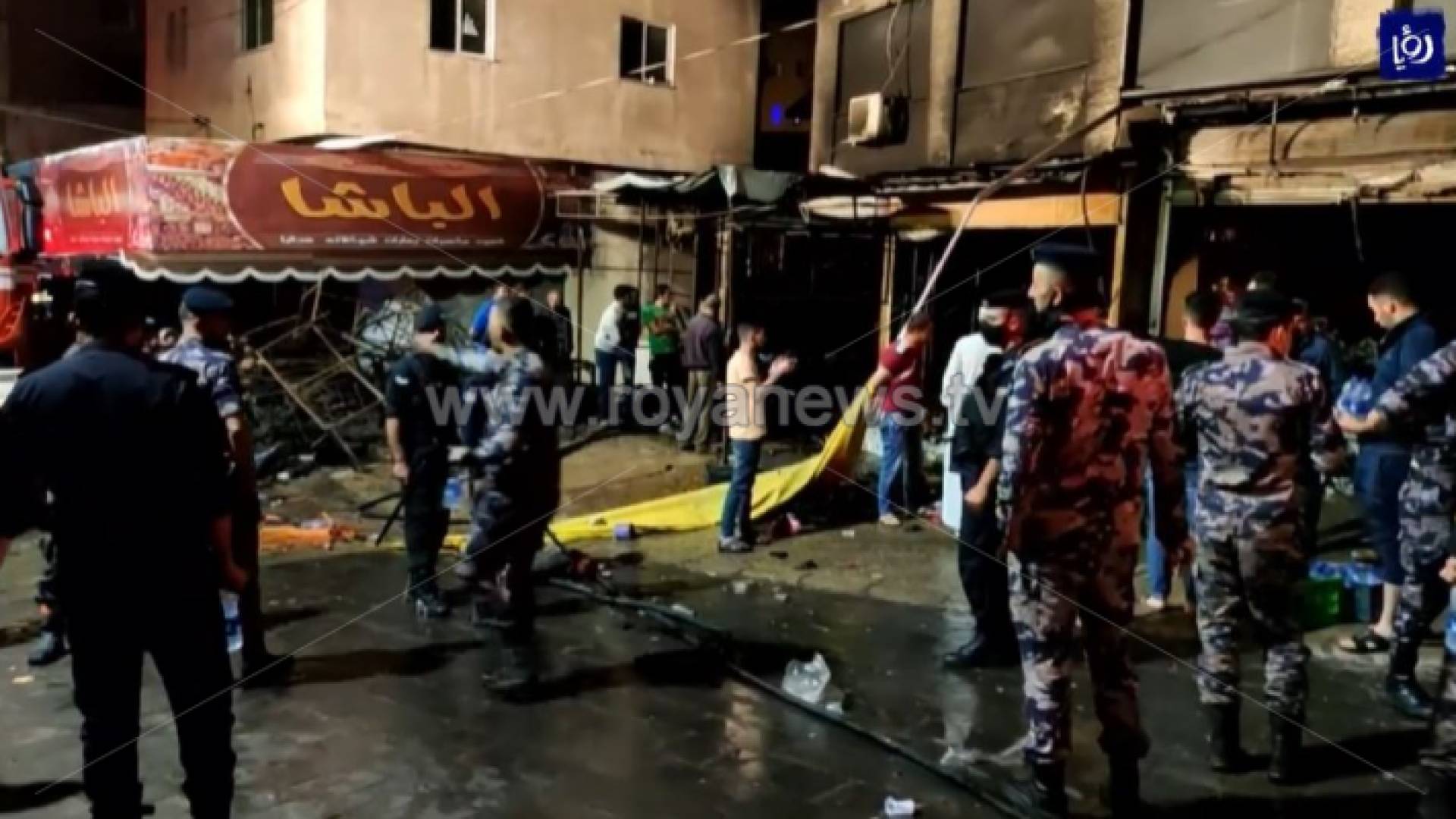 الصورة من مكان الحريق