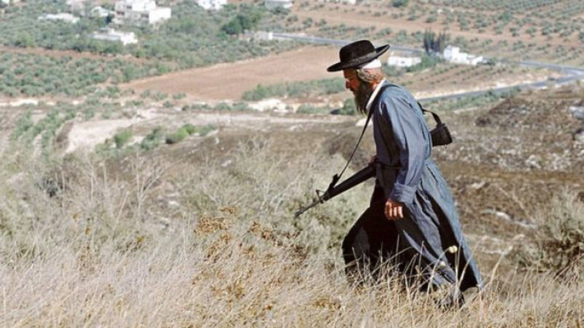 مستوطن بإحدى أراضي الضفة الغربية