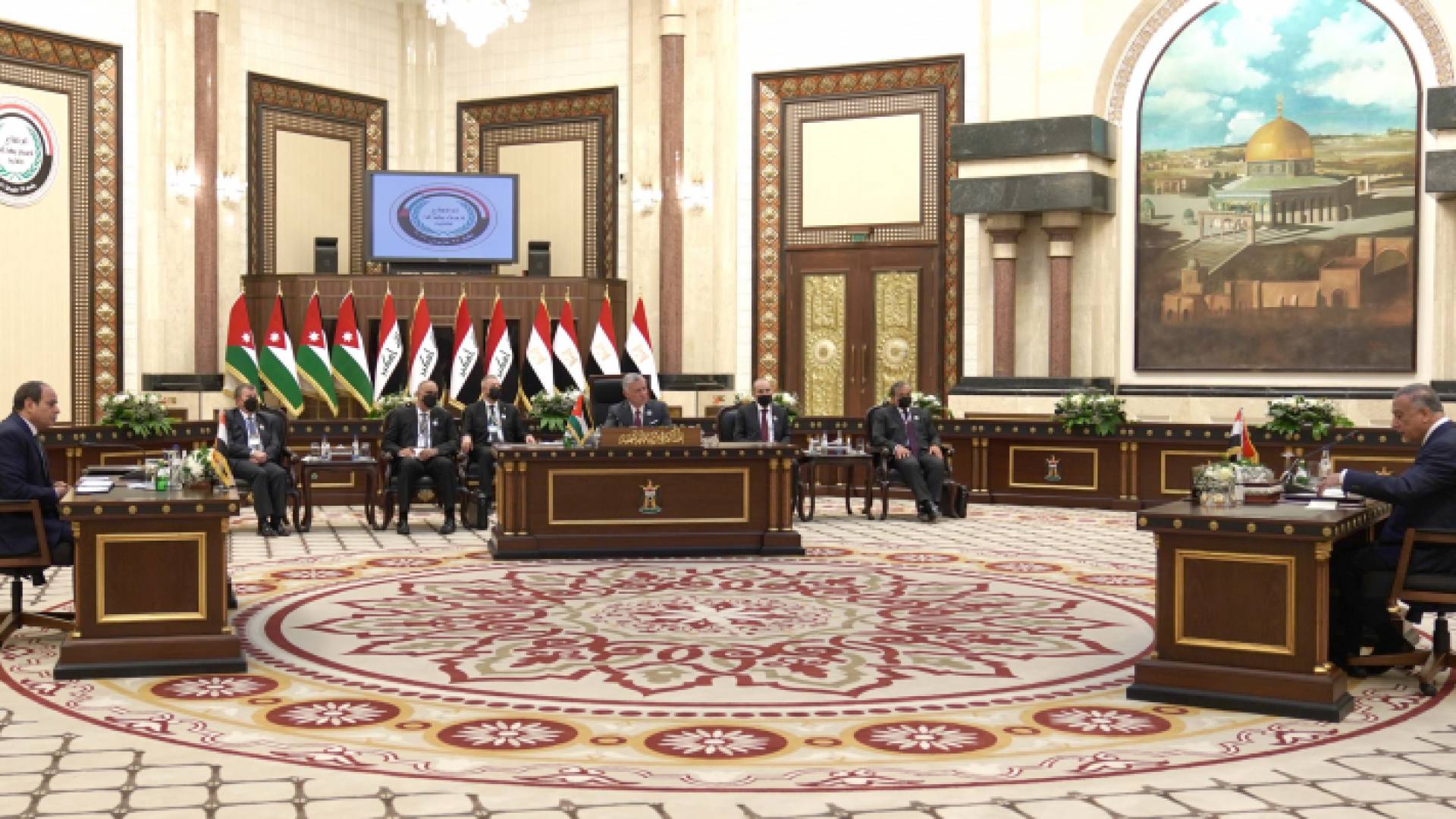 خلال مشاركة جلالة الملك في قمة ثلاثية في بغداد