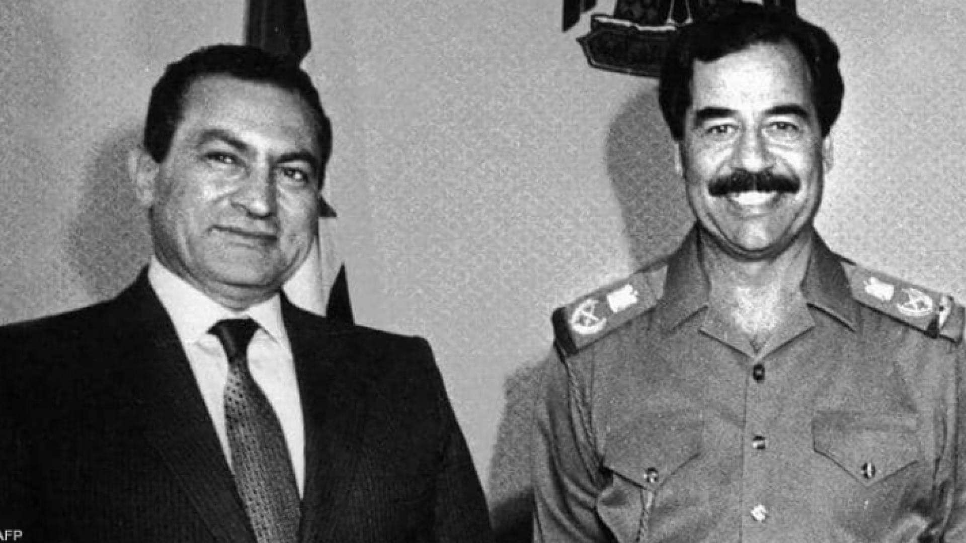 الرئيس العراقي الراحل صدام حسين و الراحل الرئيس حسني مبارك