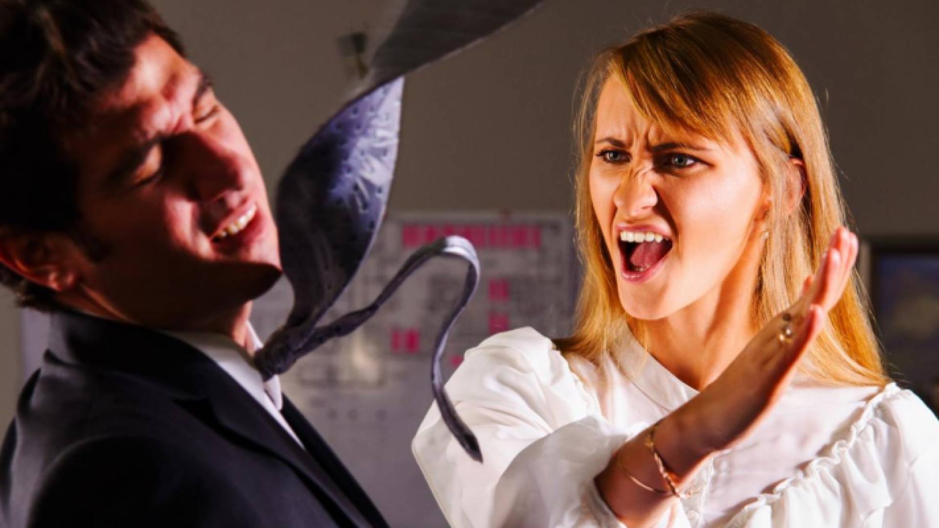 أمراة تضرب رجل - تعبيرية