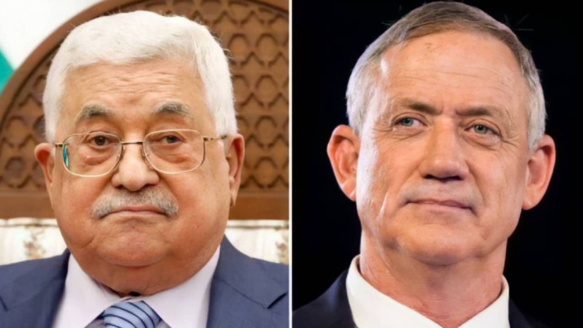 الرئيس الفلسطيني محمود عباس ووزير الدفاع في الاحتلال الإسرائيلي بيني غانتس