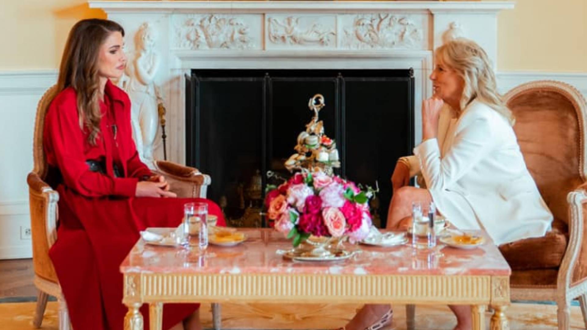 الملكة رانيا وسيدة أمريكا الأولى جيل بايدن