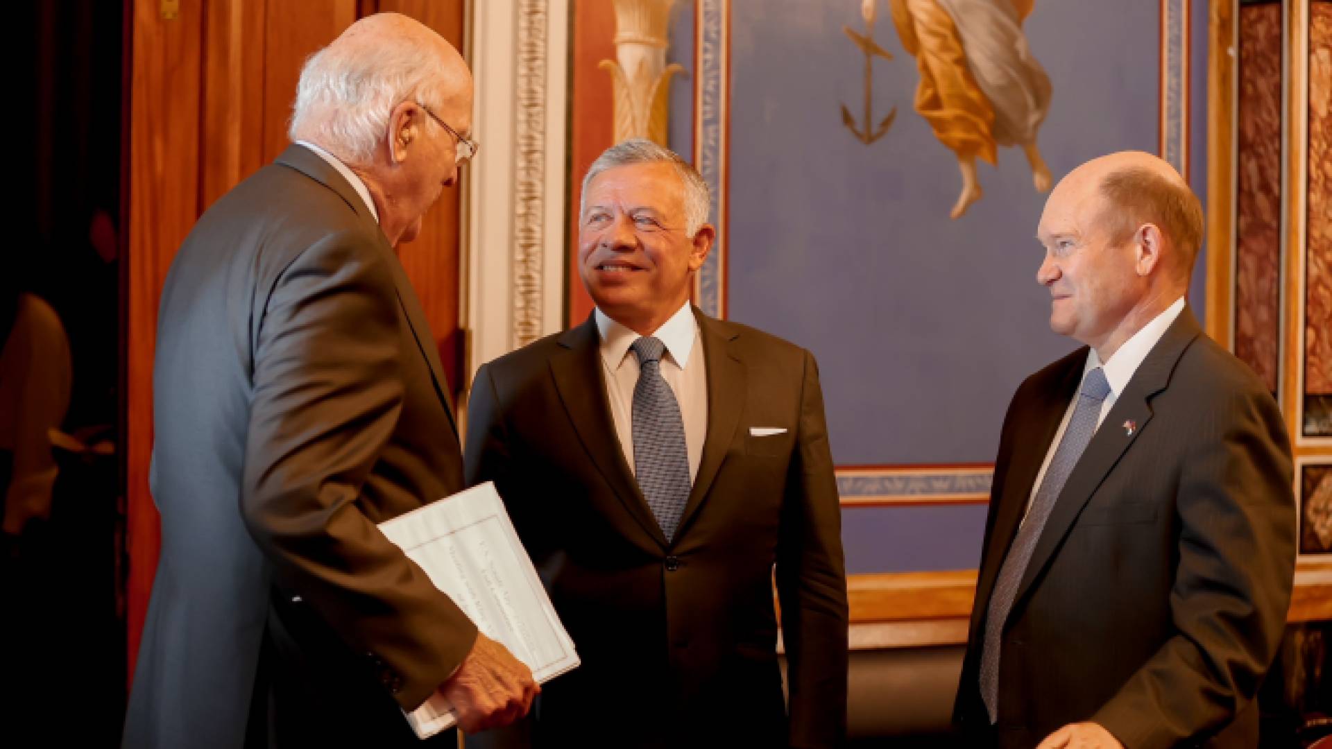 جلالة الملك خلال لقاء لجنة المخصصات في مجلس الشيوخ الأمريكي