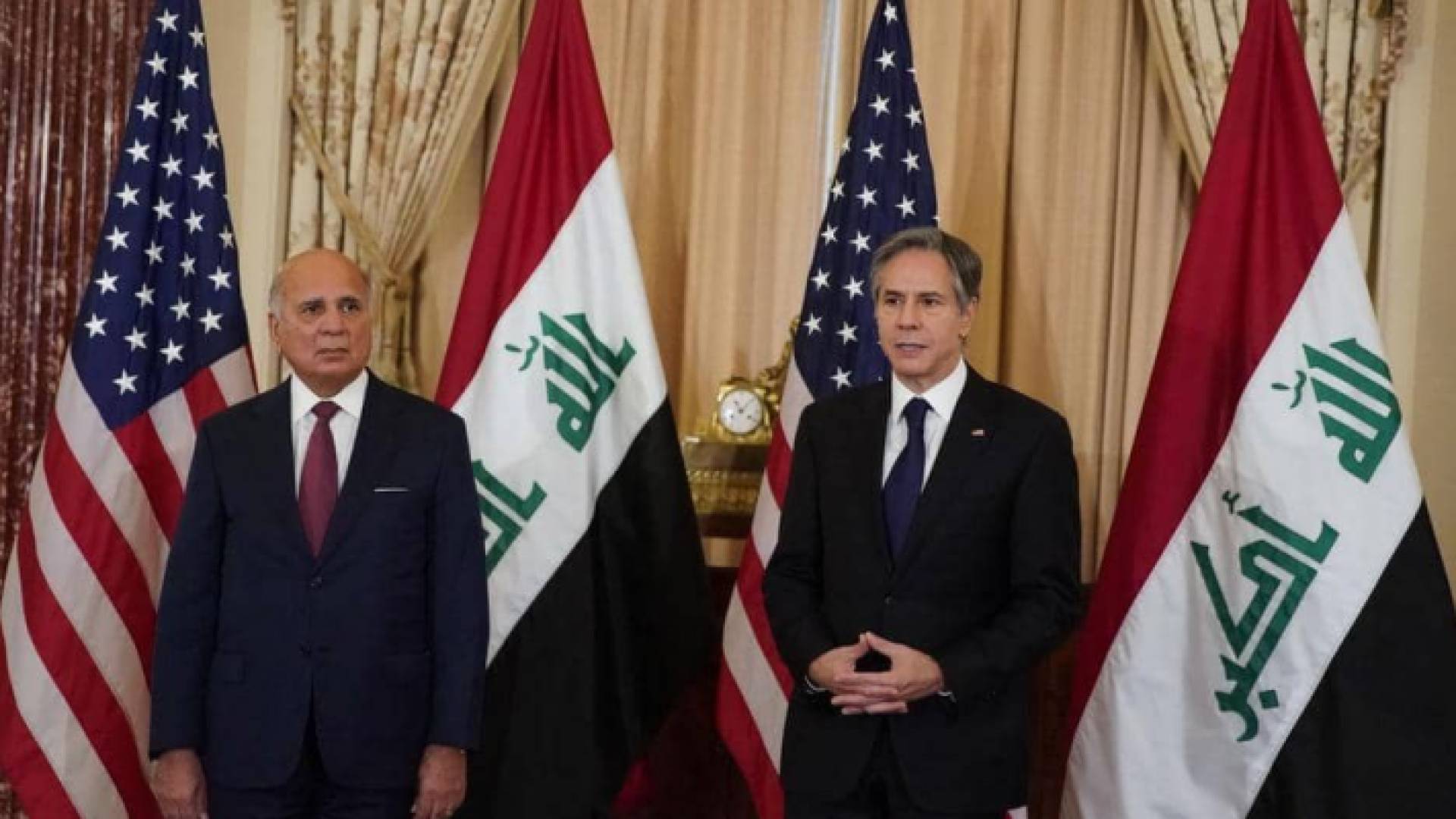 وزيرا الخارجية الأمريكي أنتوني بلينكن والعراقي فؤاد حسين