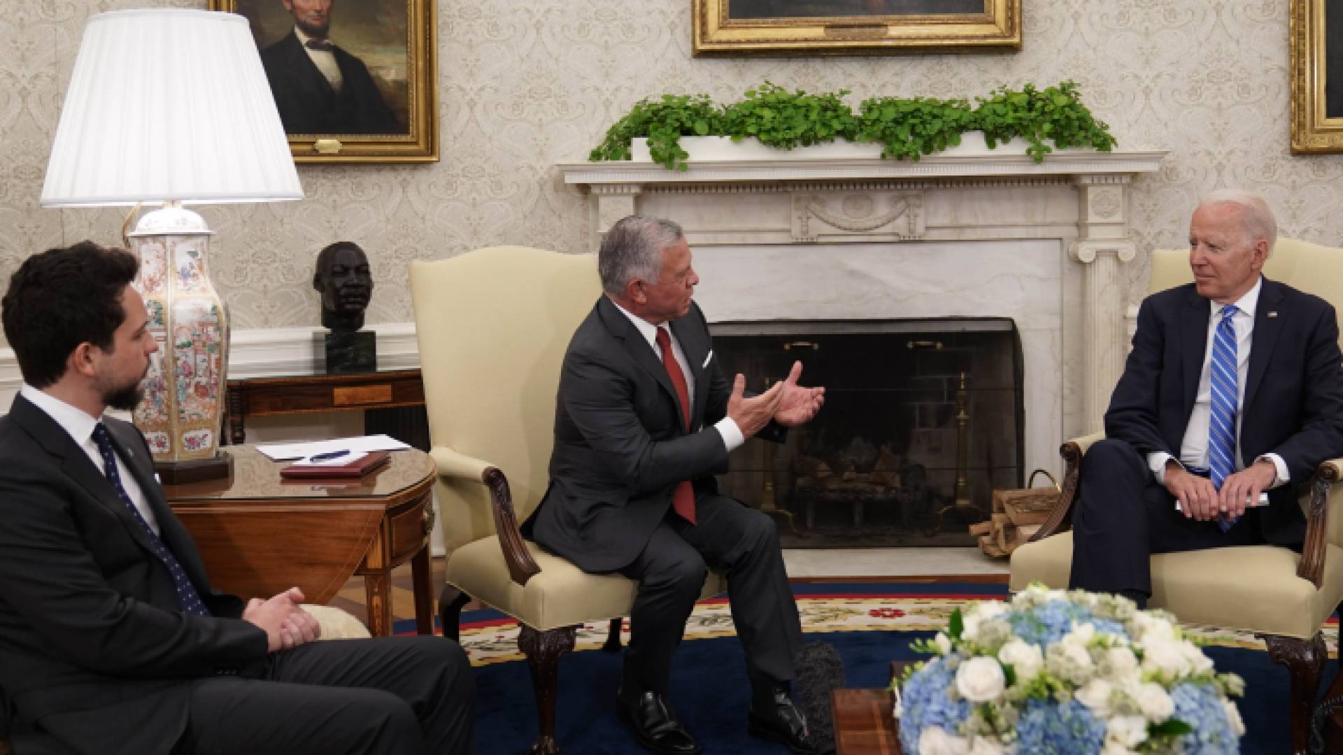 لقاء جلالة الملك وولي العهد الرئيس الأمريكي جو بايدن