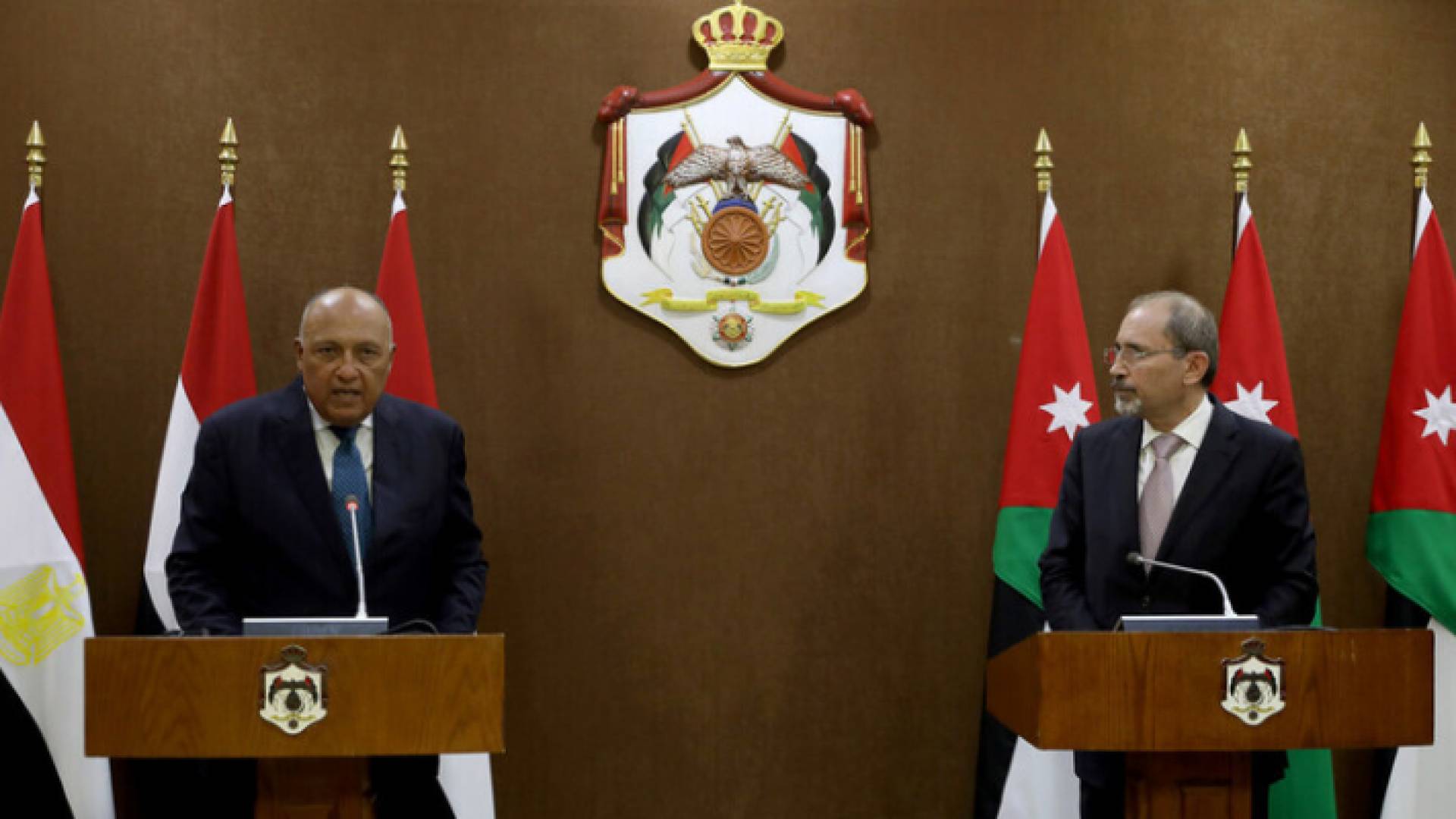 وزير الخارجية أيمن الصفدي، ونظيره المصري سامح شكري