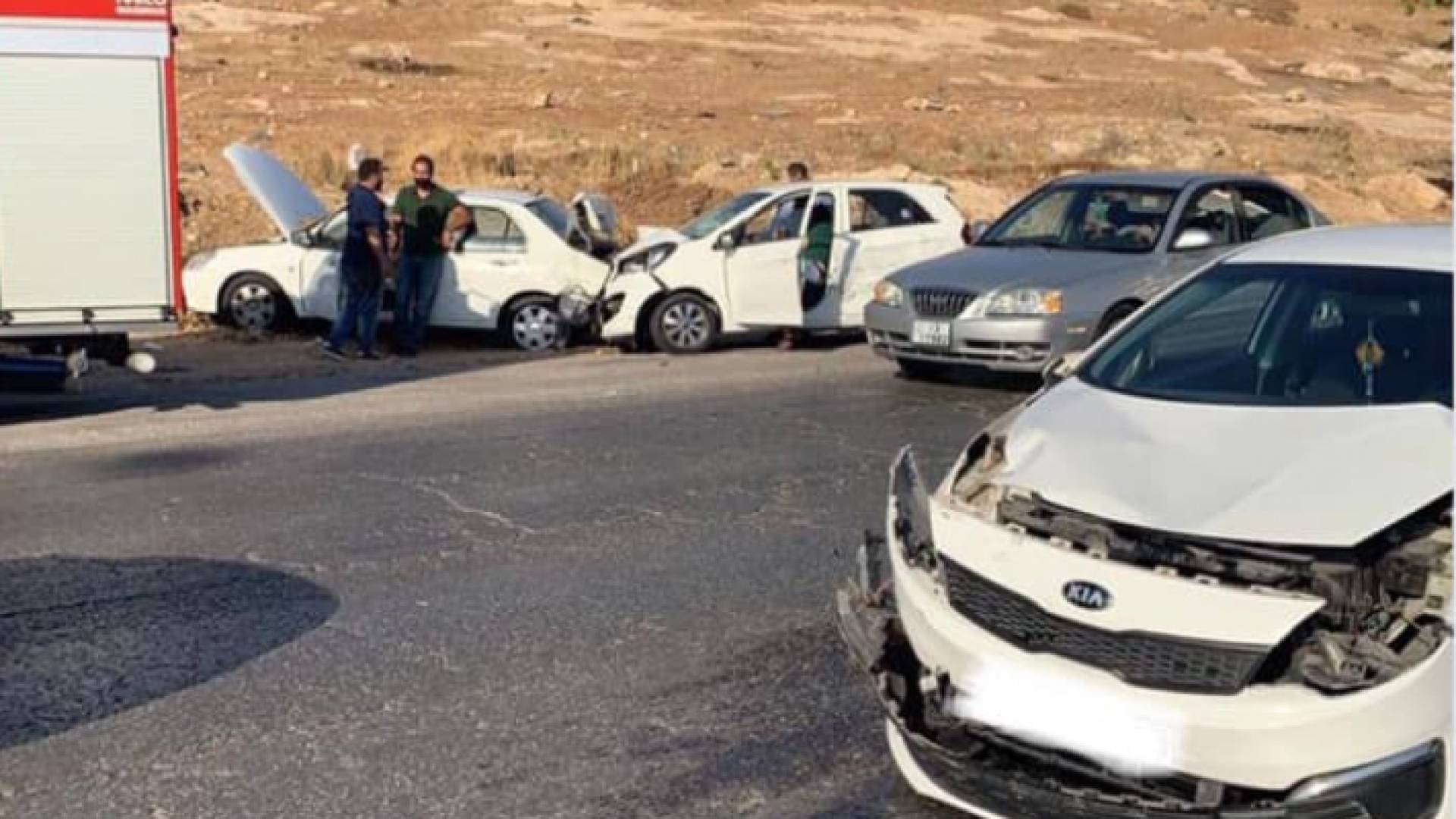 حادث تصادم بين عدد من المركبات في شارع الأردن صباح الاثنين