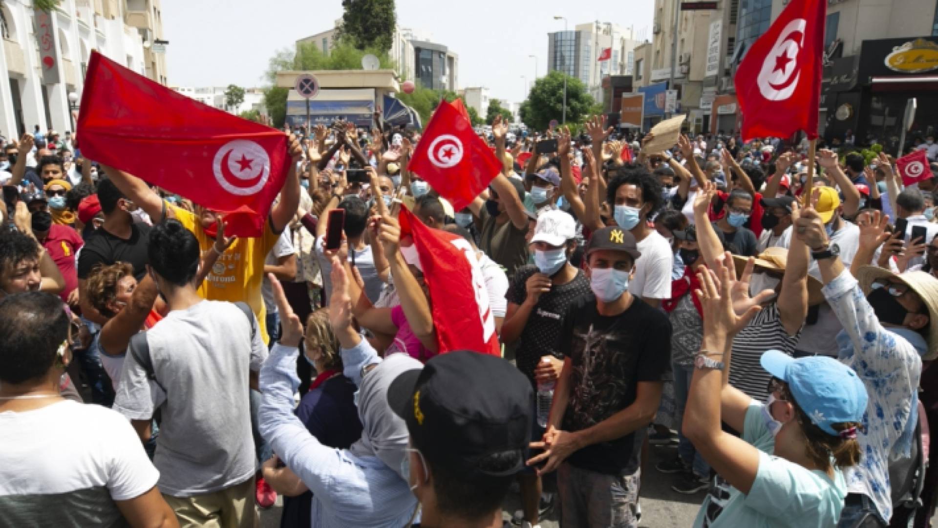 من الاحتجاجات في تونس
