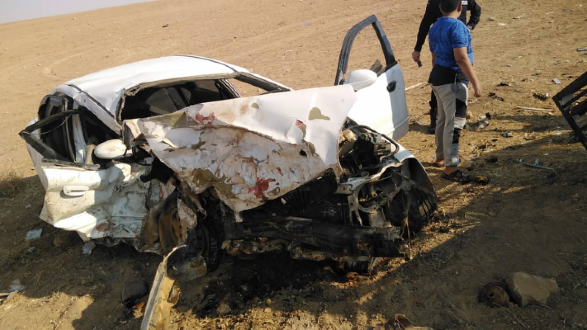 إحدى المركبات التي تعرضت للحادث