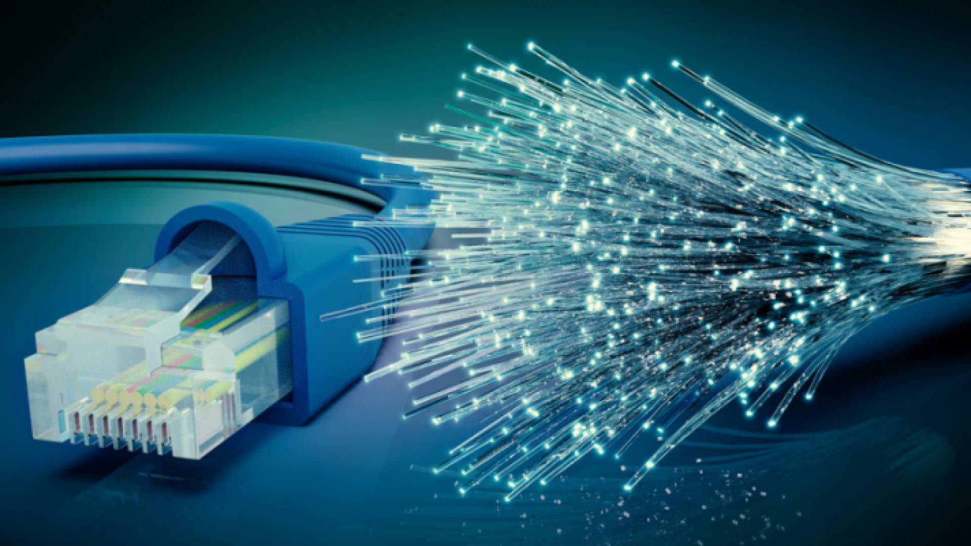 صورة توضيحية لكابلات شبكة الإنترنت