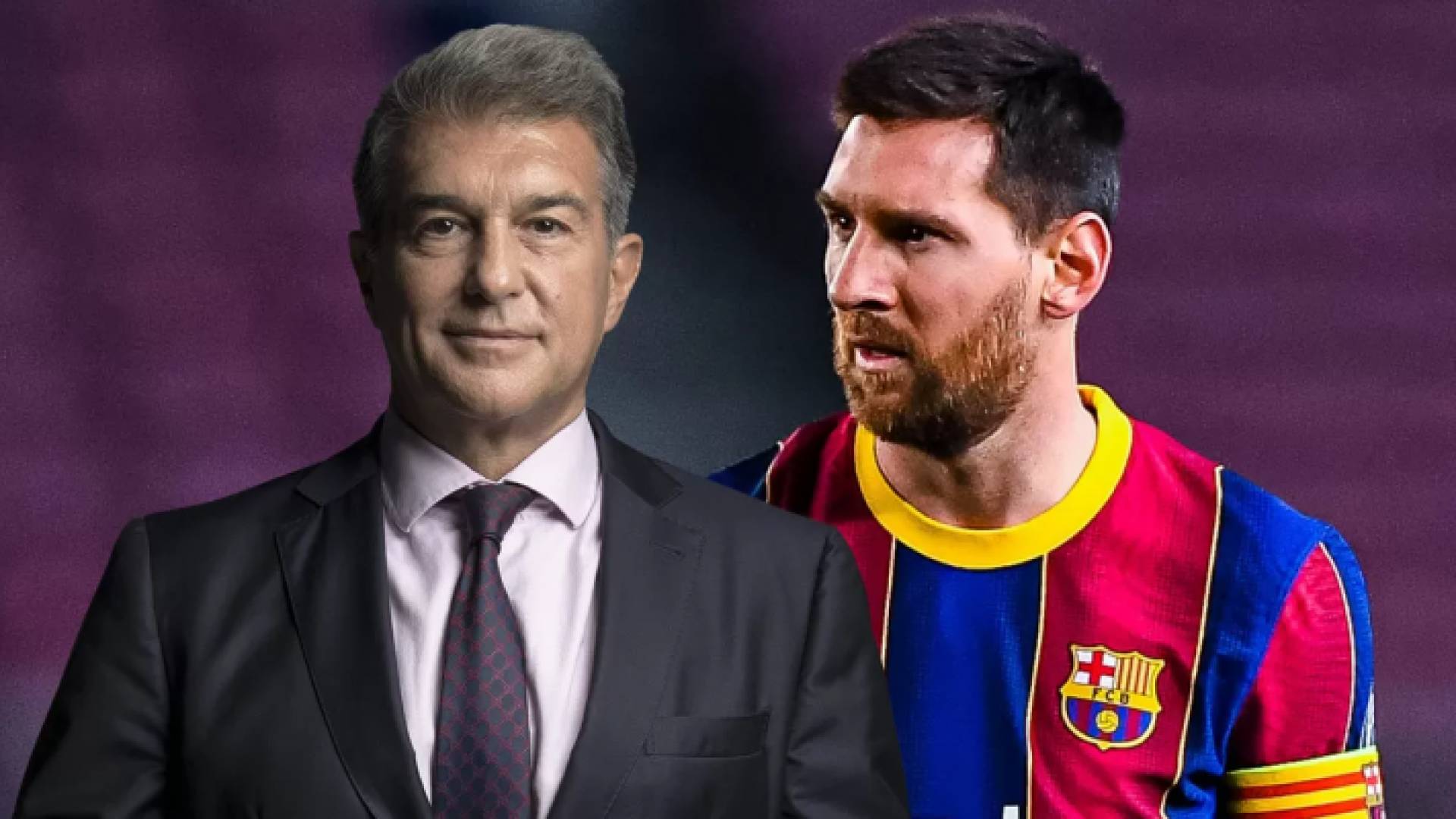 رئيس نادي برشلونة خوان لابورتا واللاعب الدولي الأرجنتيني ليونيل ميسي