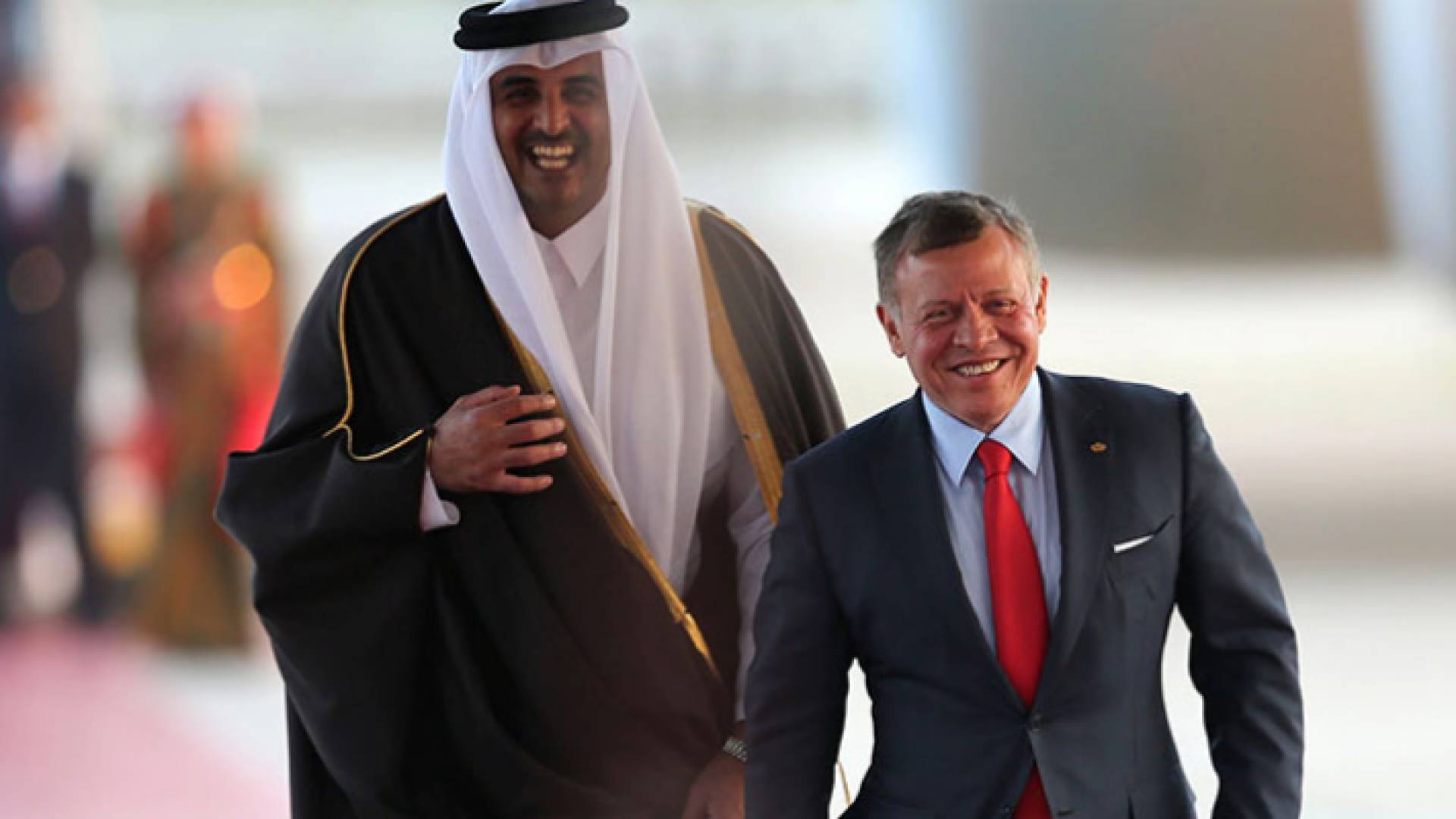 جلالة الملك عبدالله الثاني بن الحسين وأمير قطر سمو الشيخ تميم بن حمد