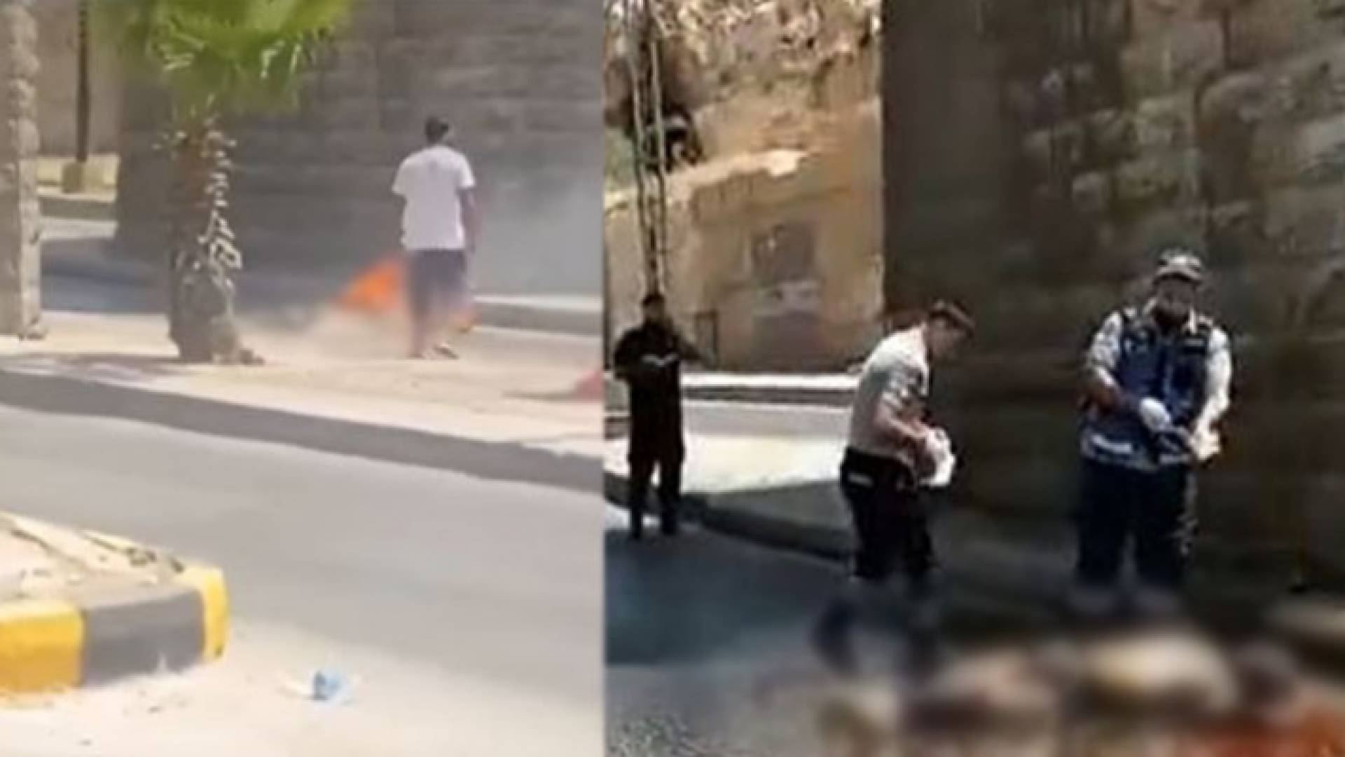 من مكان الحادثة عند الجسور العشرة في العاصمة عمان