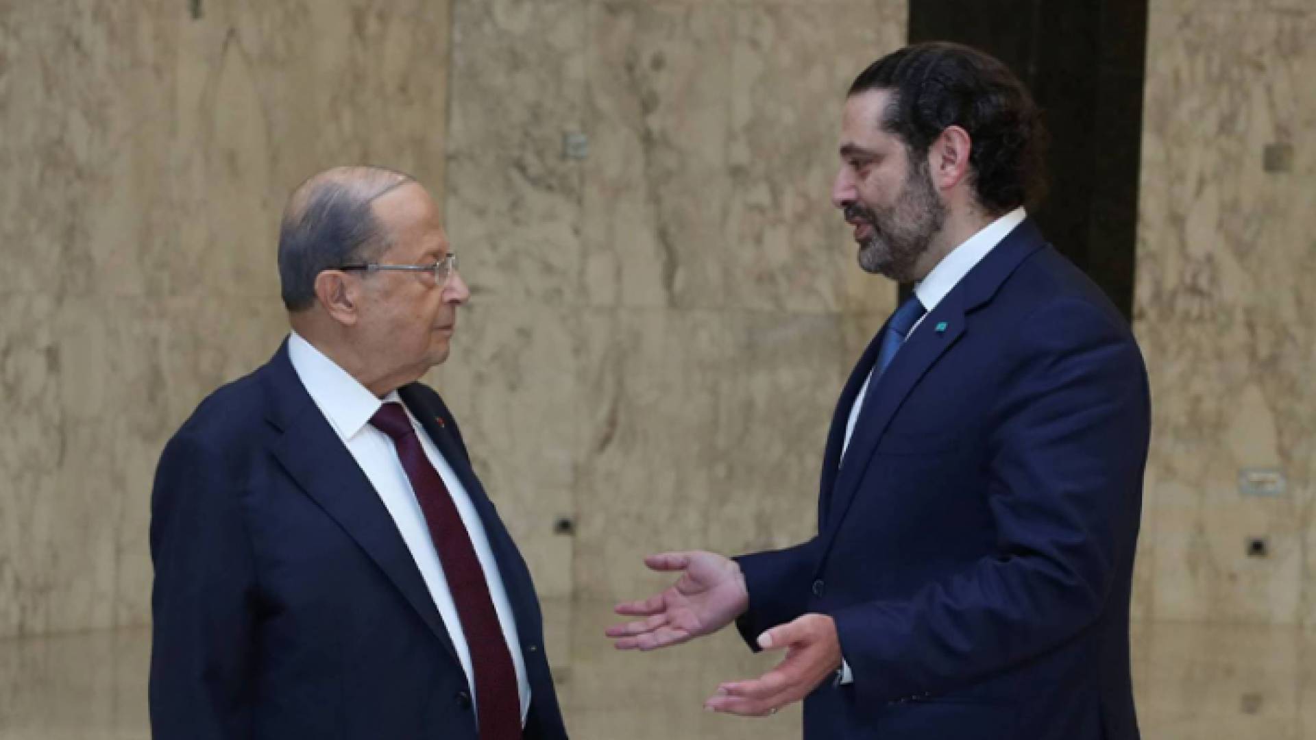 الرئيس اللبناني ميشال عون و زعيم تيار المستقبل اللبناني سعد الحريري