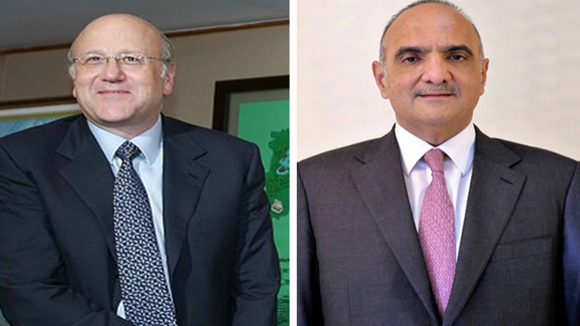 رئيس الوزراء بشر الخصاونة ورئيس وزراء لبنان نجيب ميقاتي