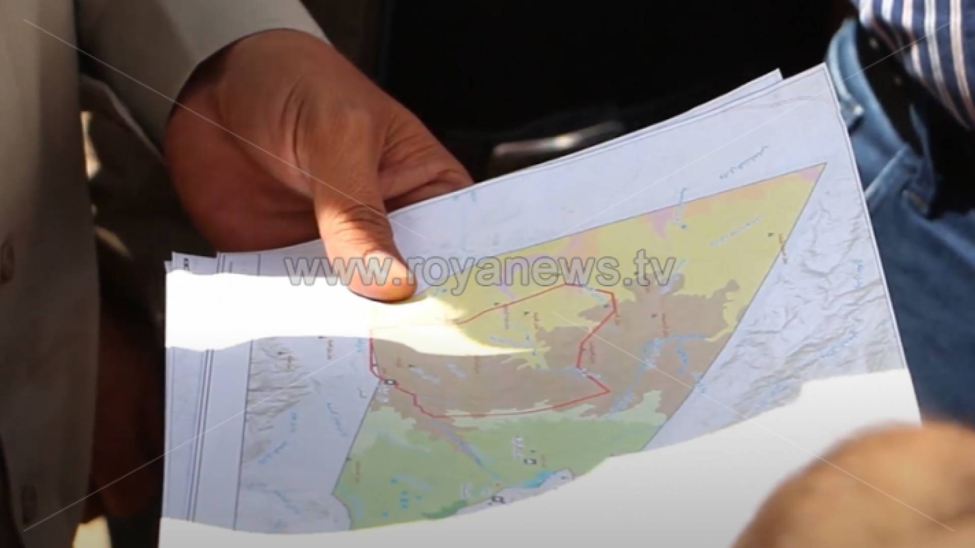 خريطة محمية ضانا ومنطقة التنقيب عن النحاس