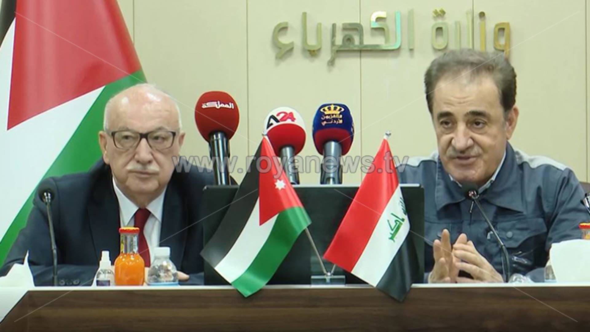 وزير الأشغال يحيى الكسبي برفقة وزير الكهرباء العراقي عادل كريم