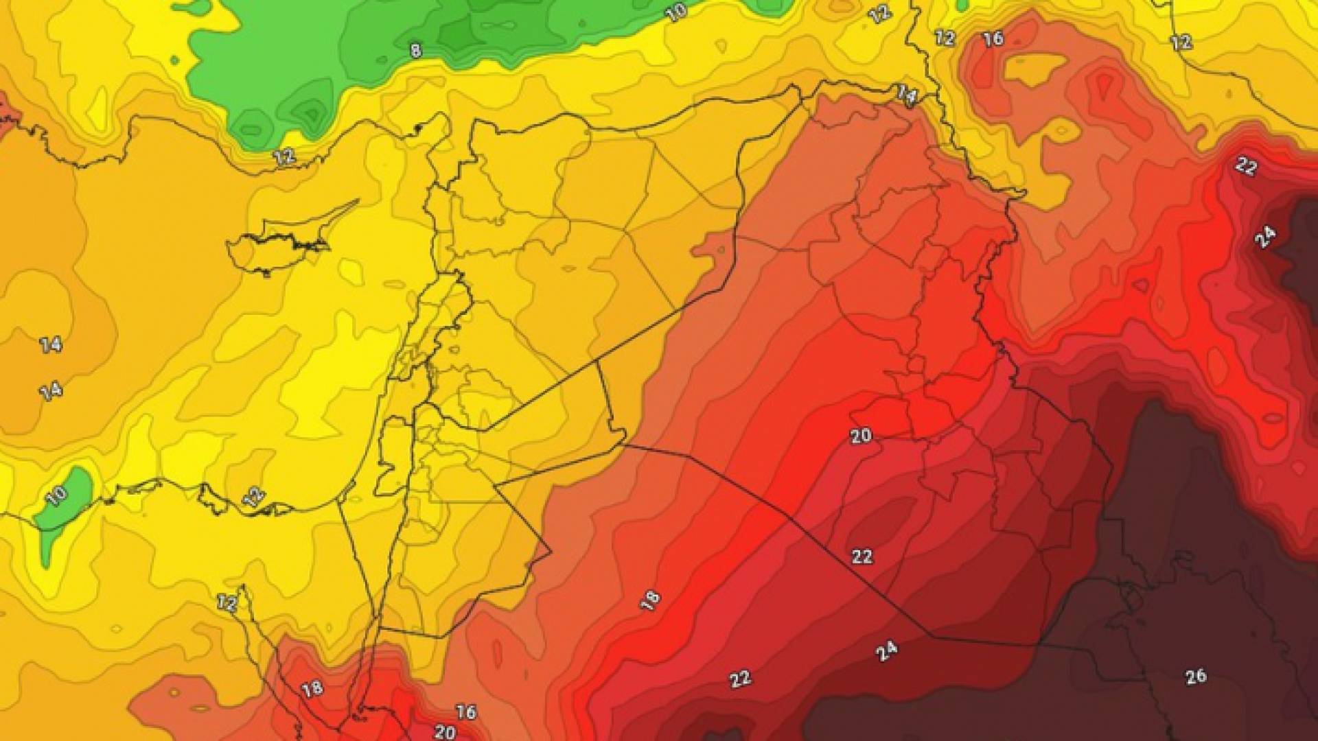 خريطة توضيحية من طقس العرب