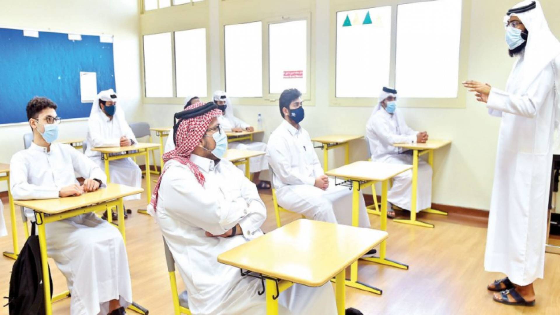 من داخل إحدى الغرف الصفية في قطر