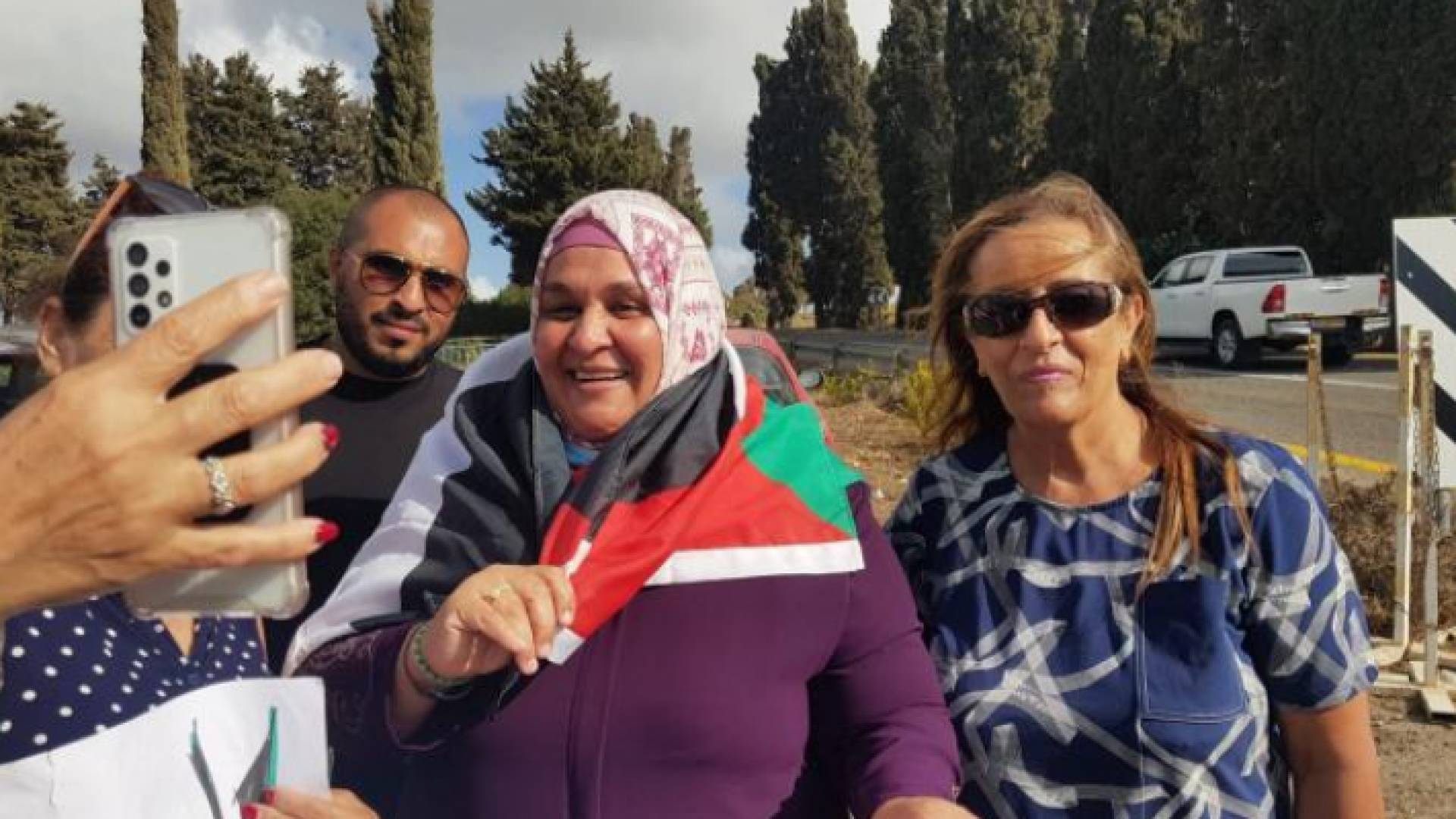 لحظة إطلاق سراح الأسيرة المحررة نسرين أبو كميل