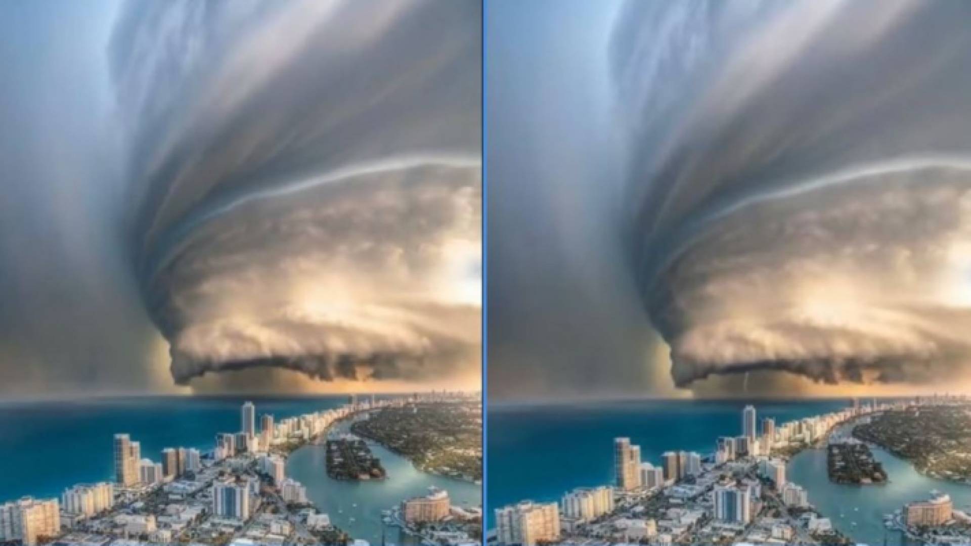 صورة ادعى ناشروها أنها لإعصار شاهين من برج خليفة