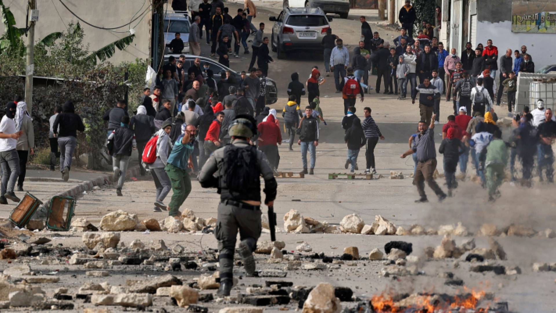 من المواجهات بين الفلسطينيين والاحتلال الاسرائيلي في اللبن الشرقية