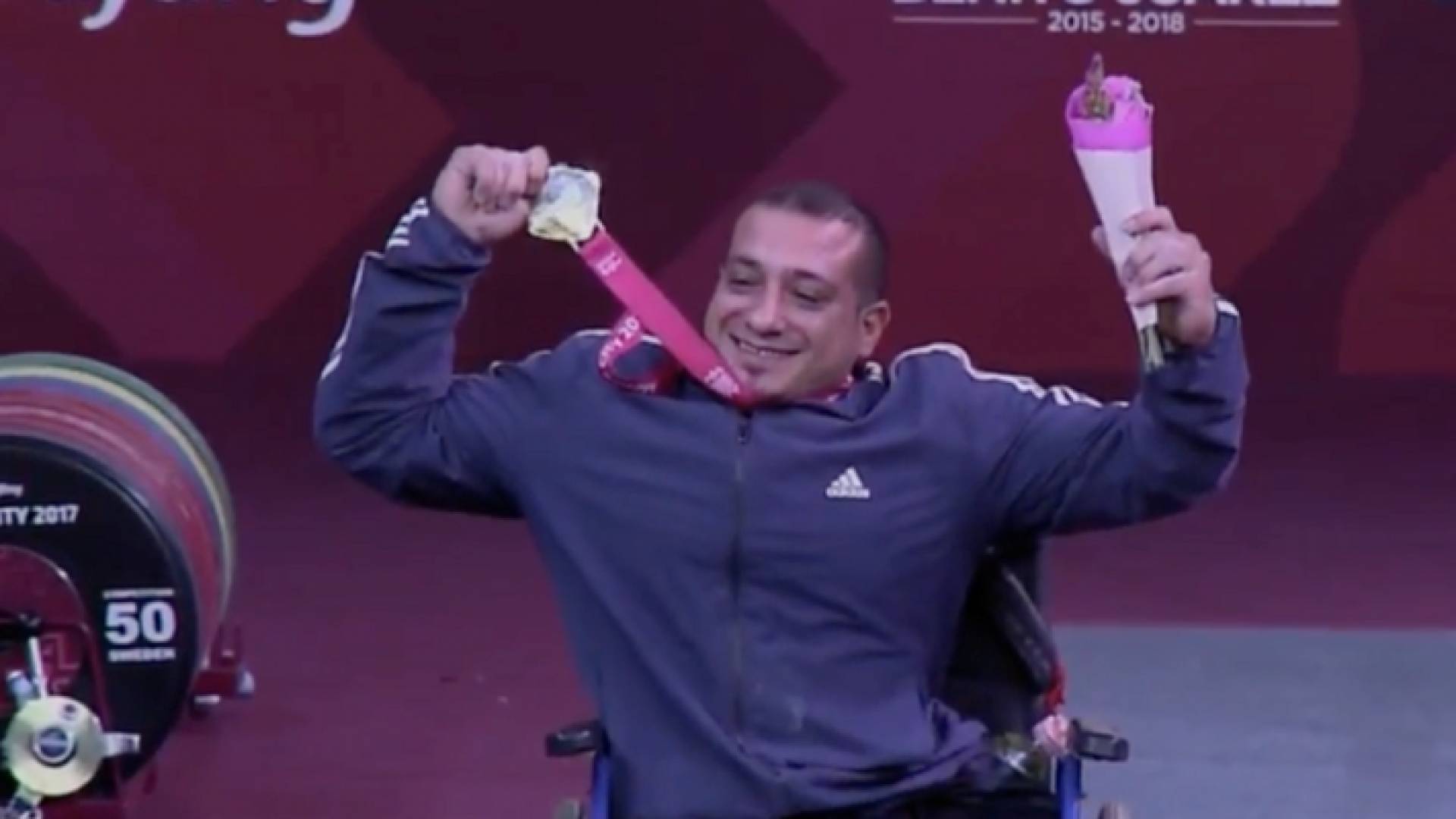 لاعب المنتخب الوطني لرفع الأثقال البارالمبي - عمر قرادة