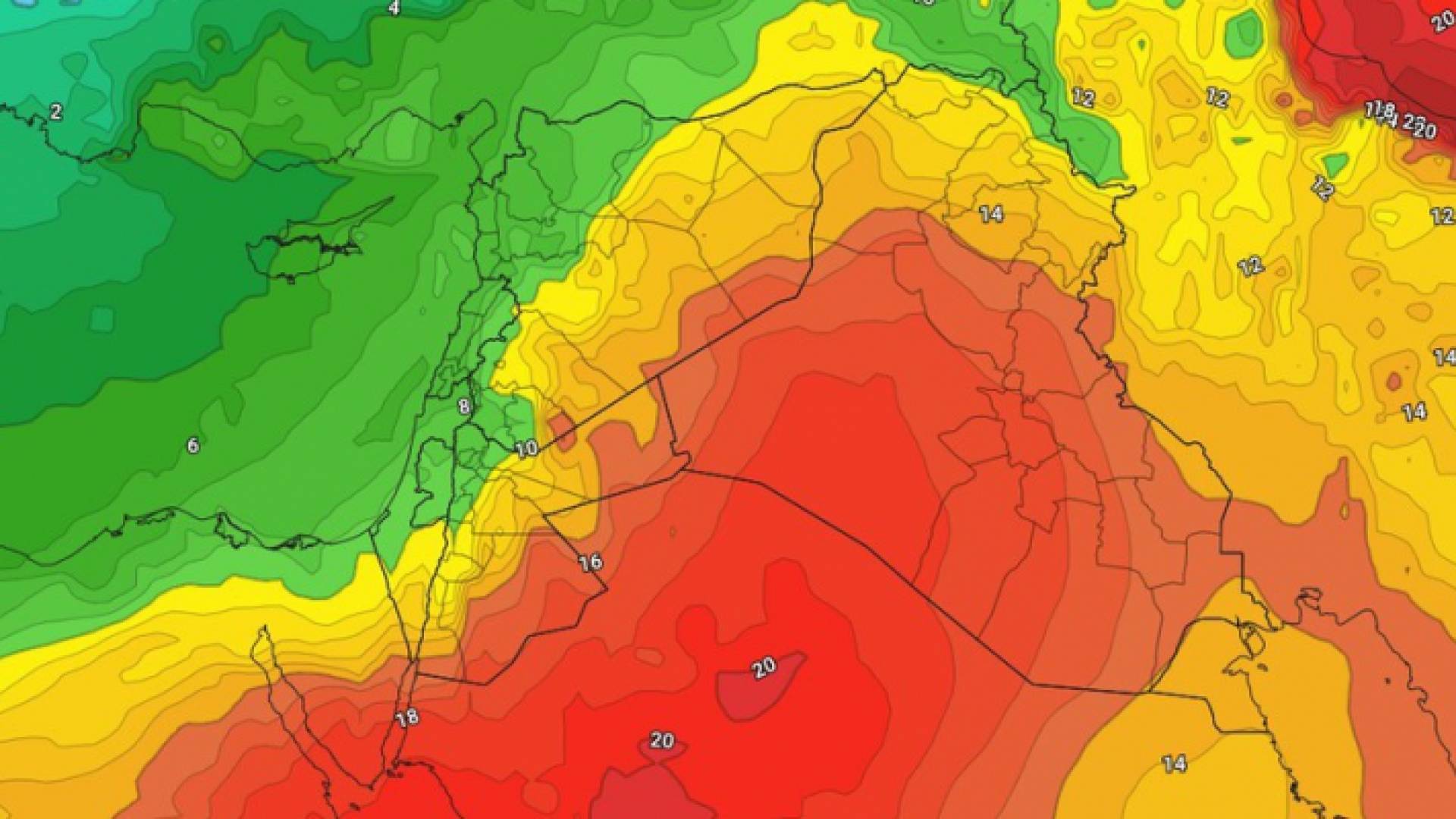 خريطة توضيحية من طقس العرب