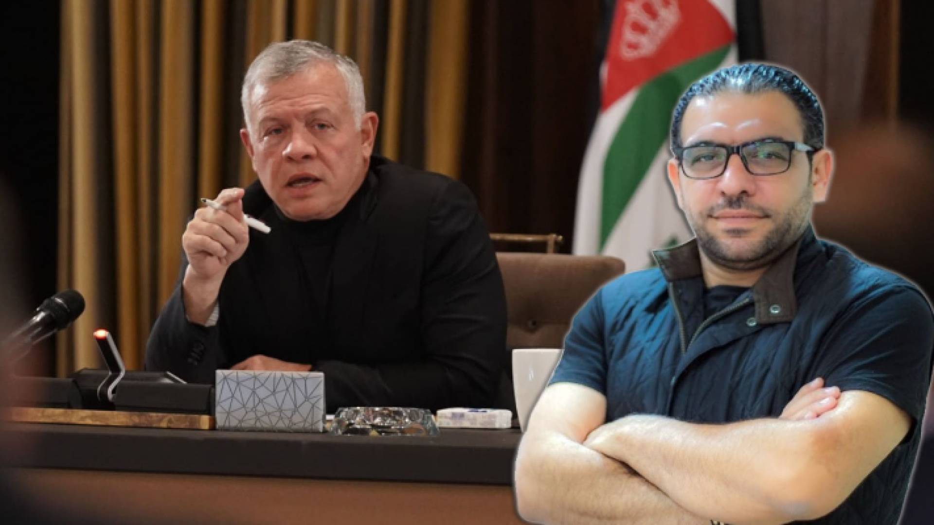 جلالة الملك عبدالله الثاني إلى جانب الراحل خالد فخيدة