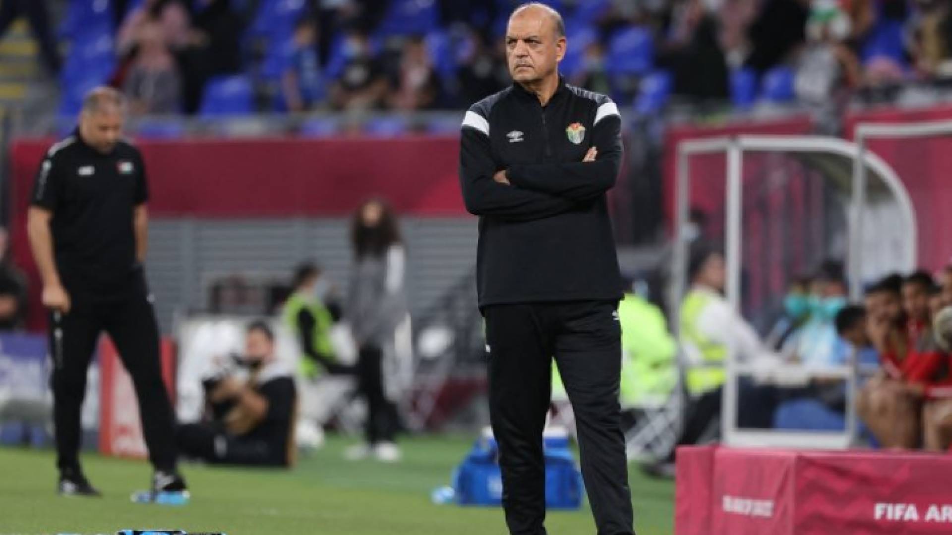 عدنان حمد خلال مباراة الأردن وفلسطين في كأس العرب - ا.ف.ب