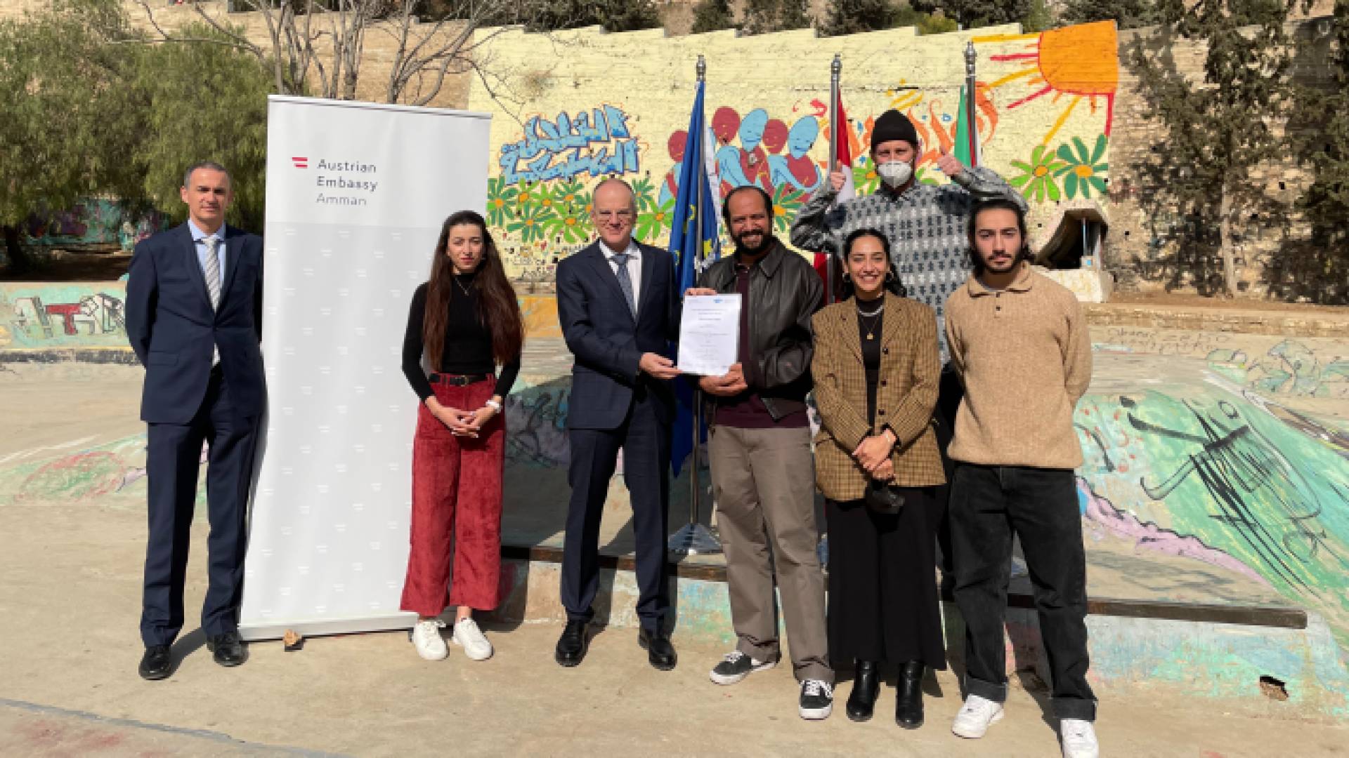 السفير النمساوي لدى الأردن، أوسكار فوستنغ، يكرم منظمة التلال السبعة (7Hills)