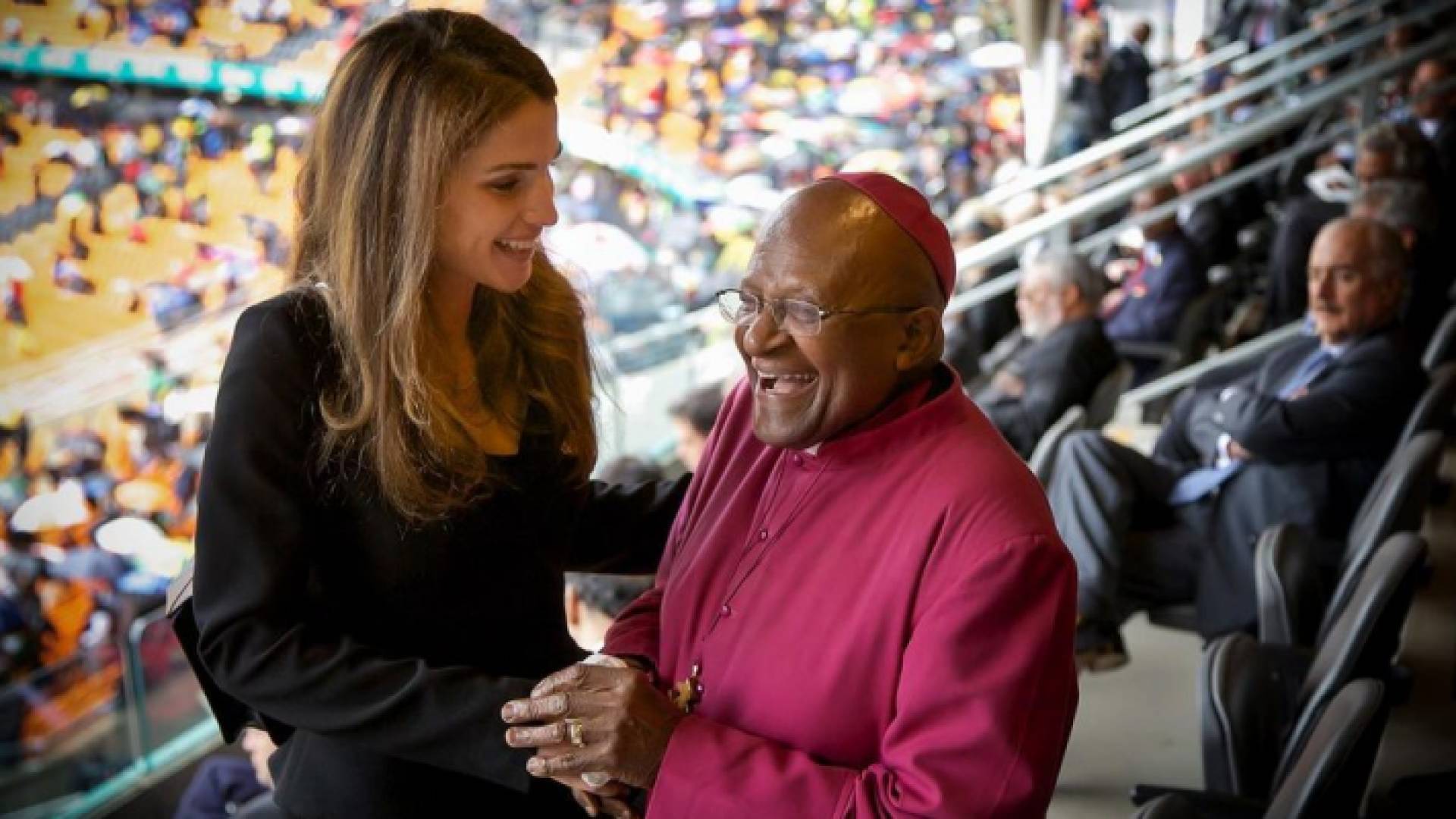 جلالة الملكة رانيا البعدالله والأسقف ديزموند توتو