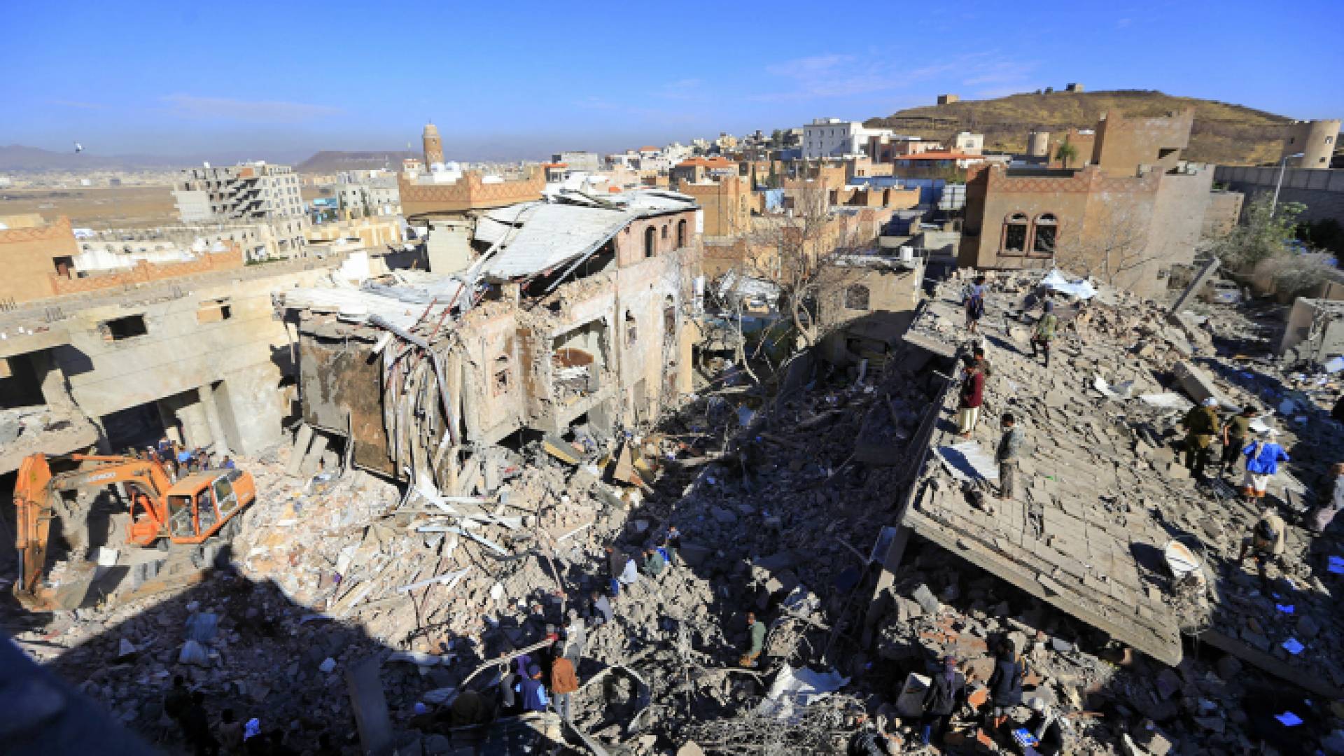 أحد المباني المستهدفة في صعدة