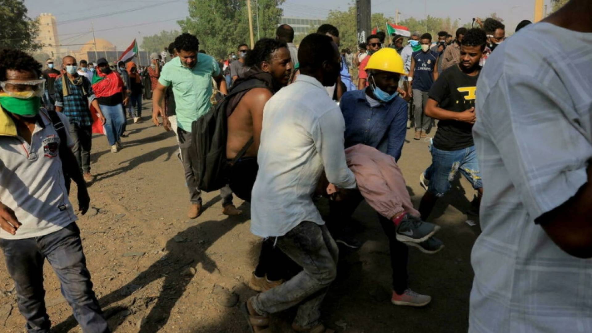 تجمع ضد الانقلاب العسكري في السودان