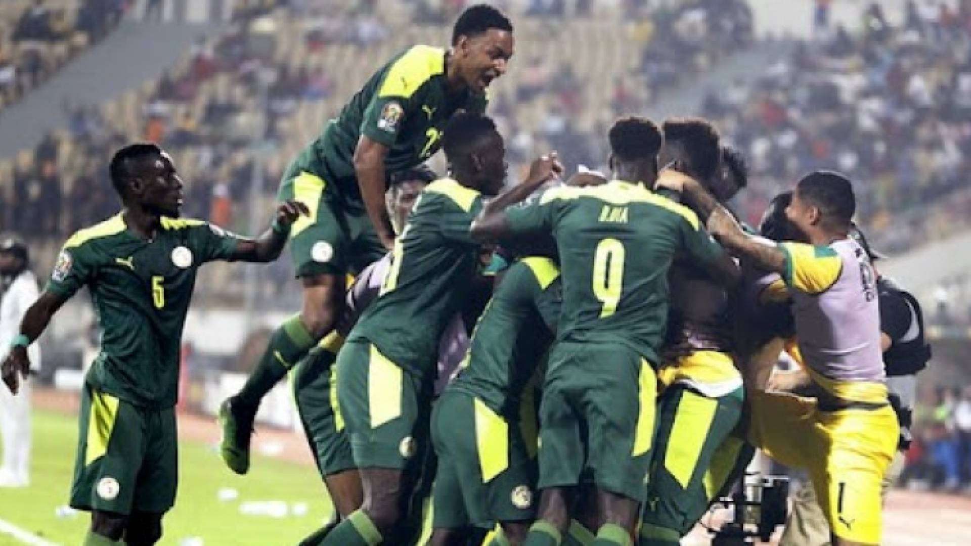 فرحة لاعبي السنغال بالتأهل إلى نصف نهائي كأس أمم إفريقيا