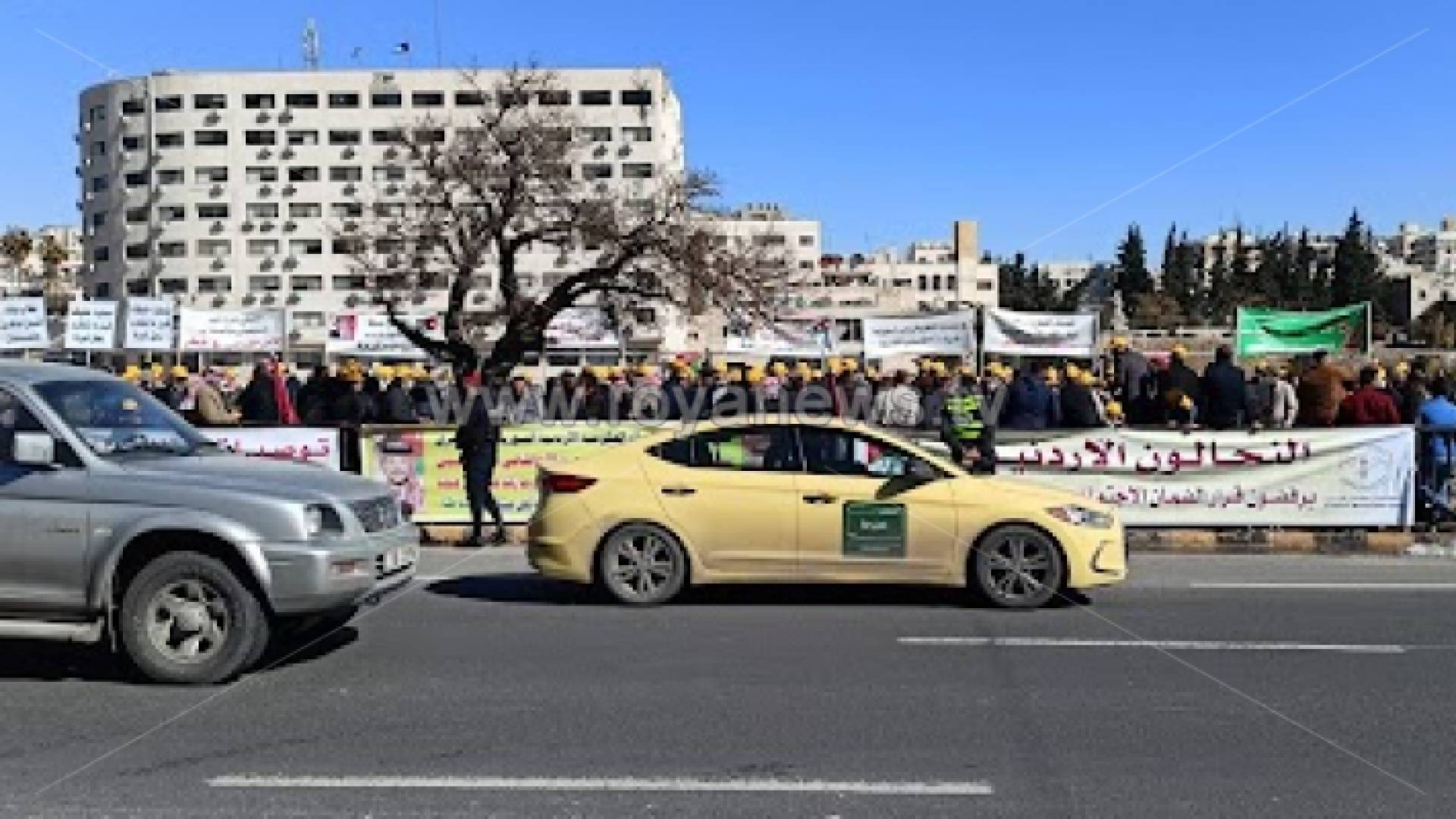 مزارعون خلال الاعتصام