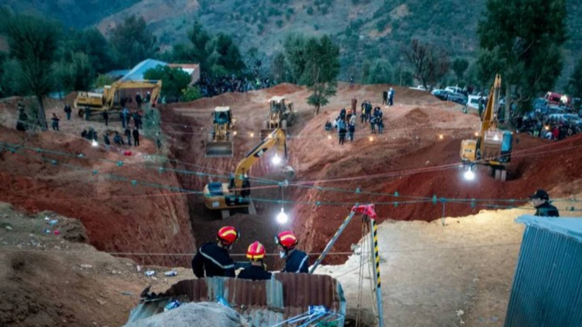 من عمليات الحفر لإنقاذ الطفل ريان