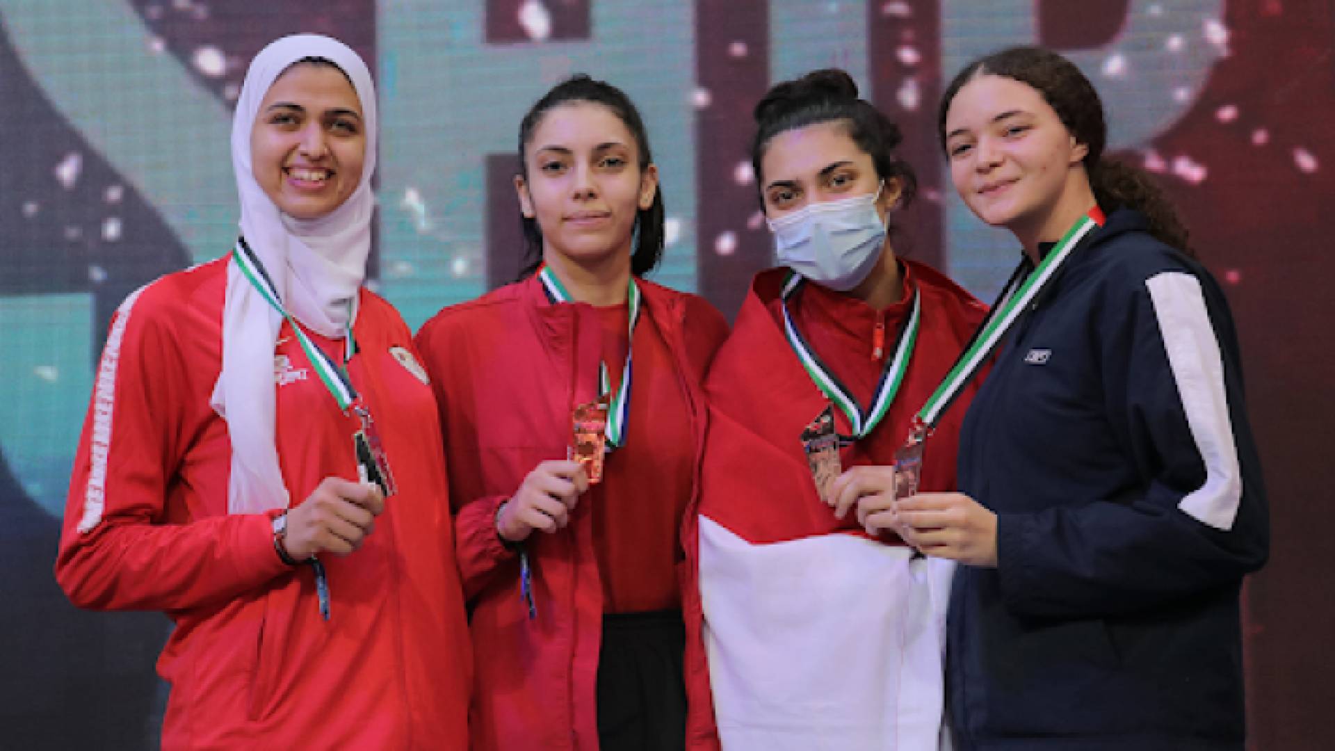 لاعبات المنتخب الوطني للتايكواندو المشارك في بطولة الفجيرة الدولية