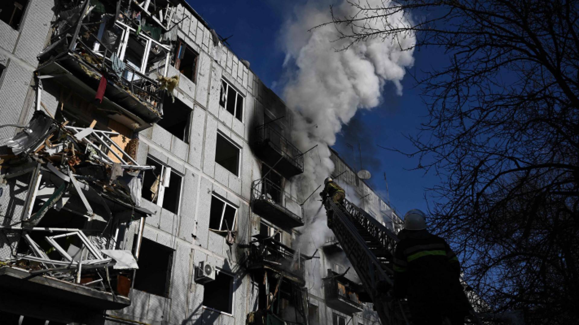 مبنى مدمر في أوكرانيا