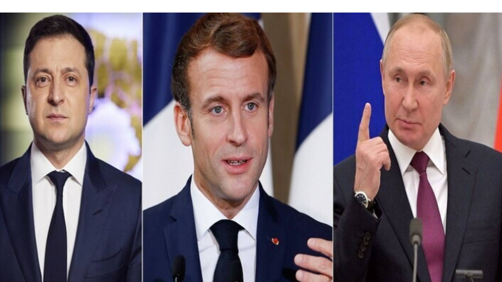 بوتين وماكرون وزيلينسكي