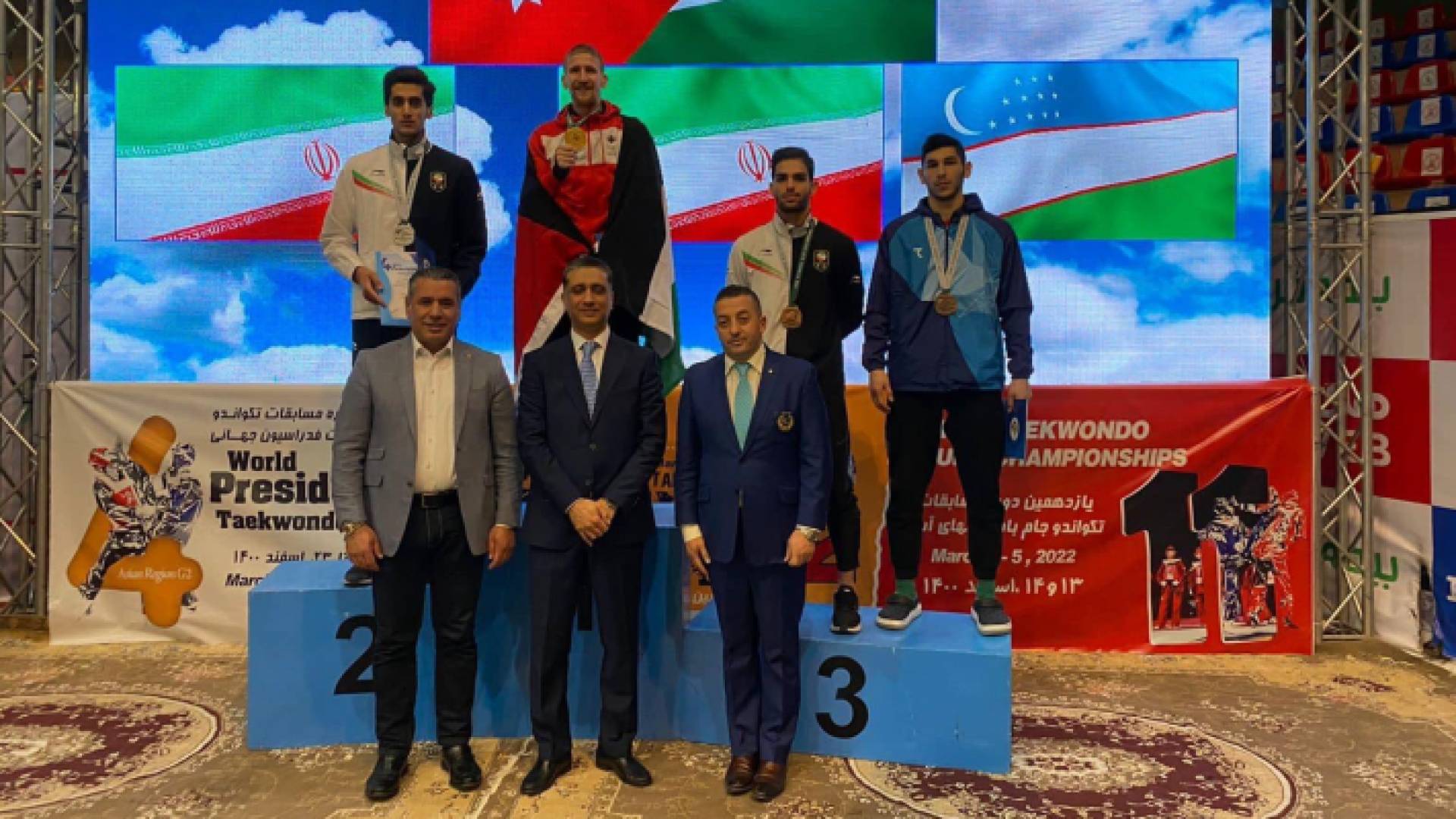 ذهبيتان لـ "الشرباتي والحلواني" ببطولة كأس الرئيس للتايكواندو في ايران