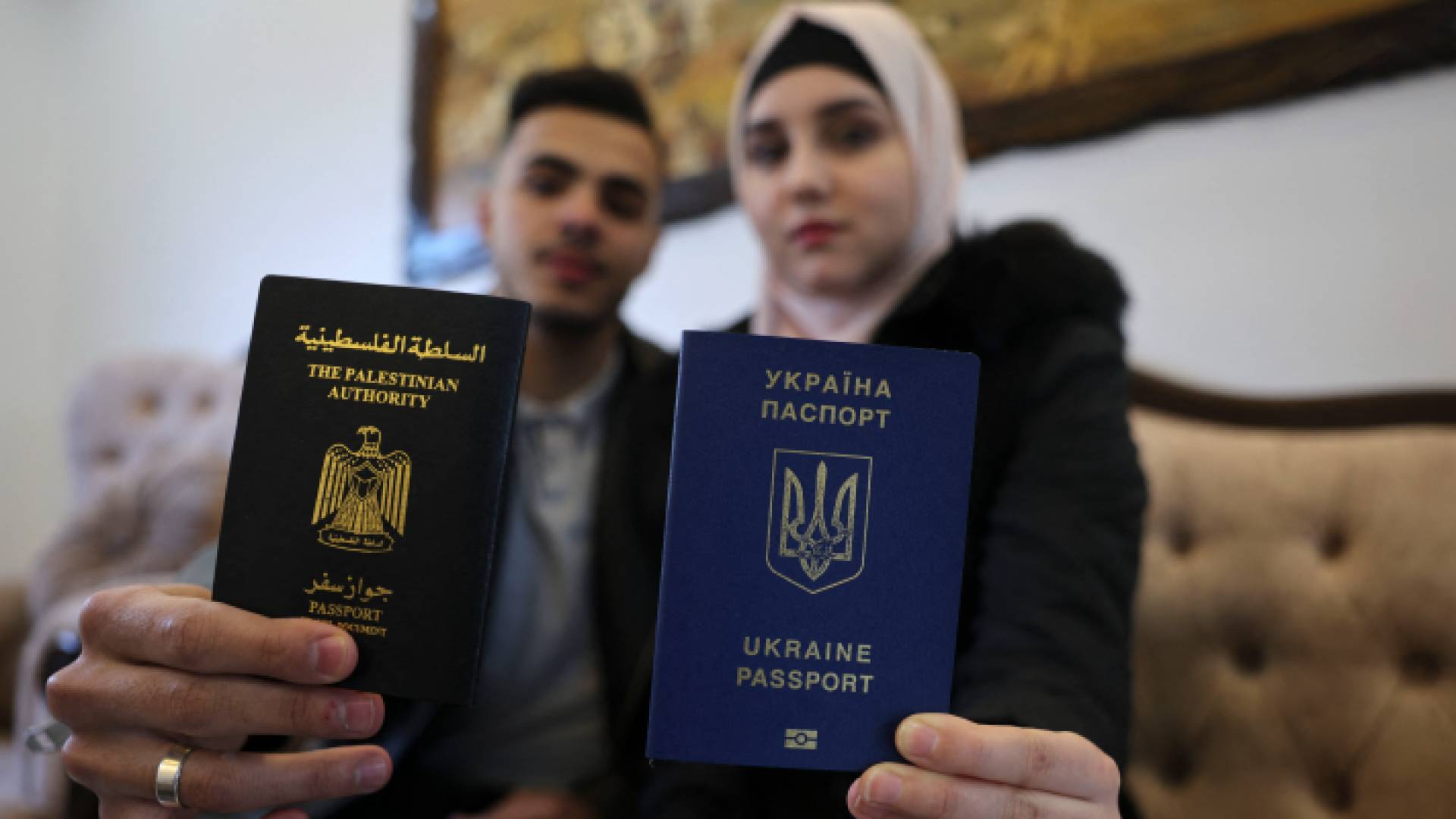 الزوجان اللذان فرا من أوكرانيا إلى غزة