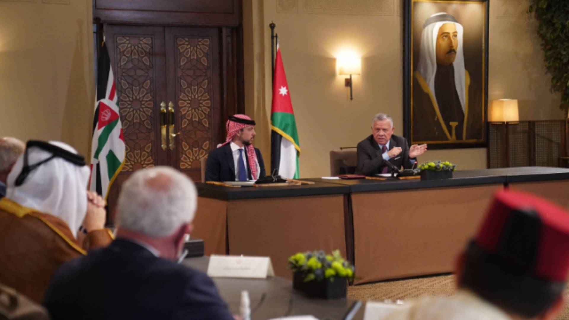 جلالة الملك عبد الله الثاني في لقائه أعضاء اللجنة الوزارية العربية المكلفة من قبل الجامعة العربية