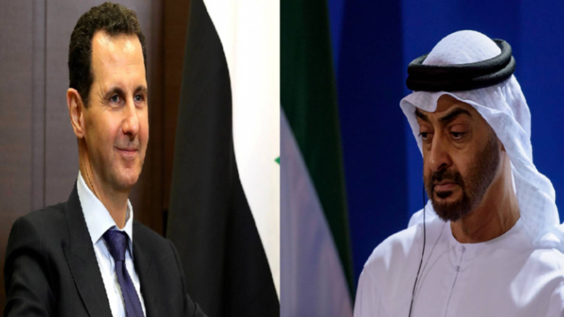 الرئيس السوري بشار الأسد وولي عهد أبو ظبي الشيخ محمد بن زايد آل نهيان