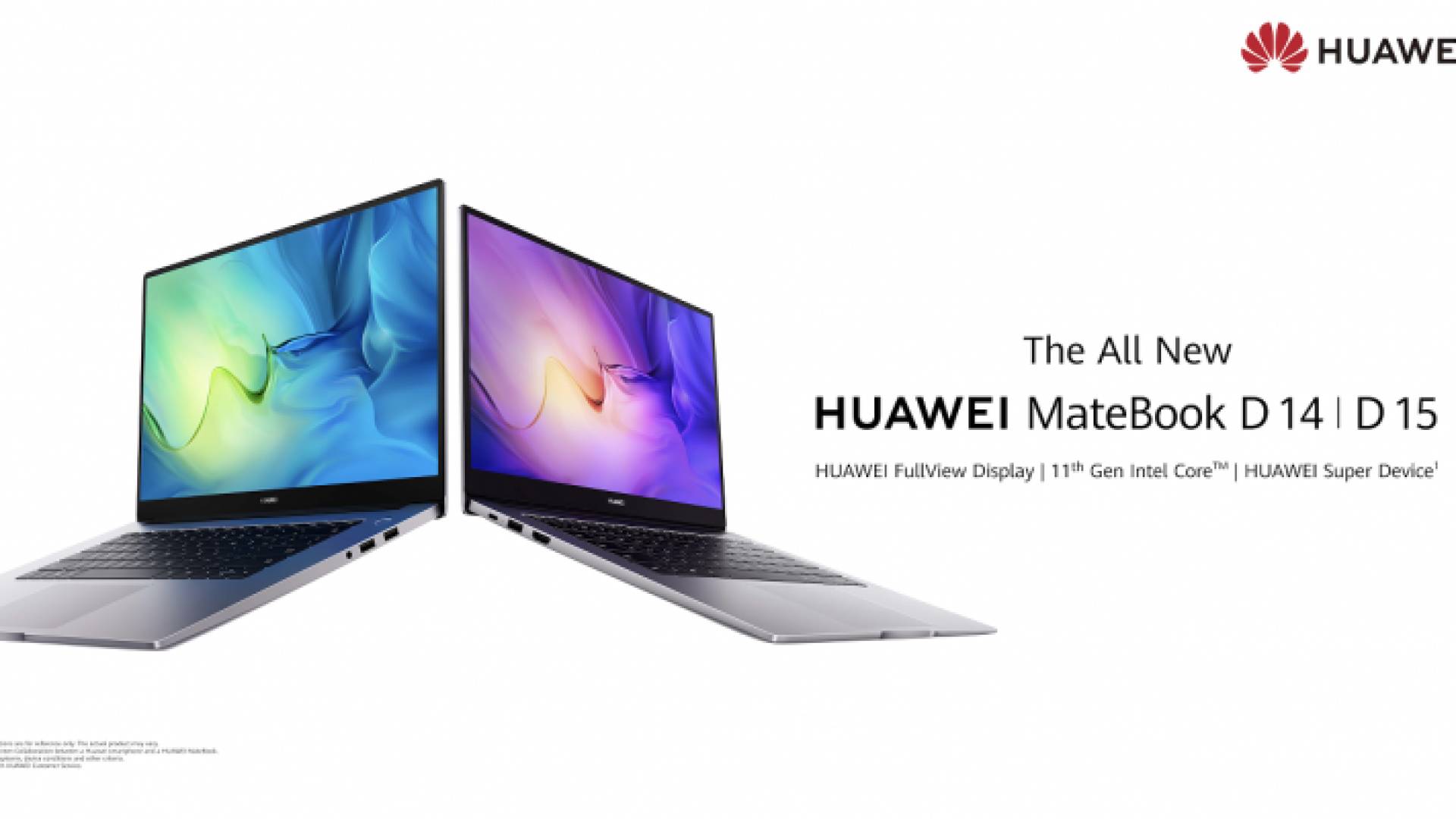 صورة توضيحية لحاسوبي HUAWEI Mate Book D 14|D 15 المحمولين مع معالج Intel في الأردن