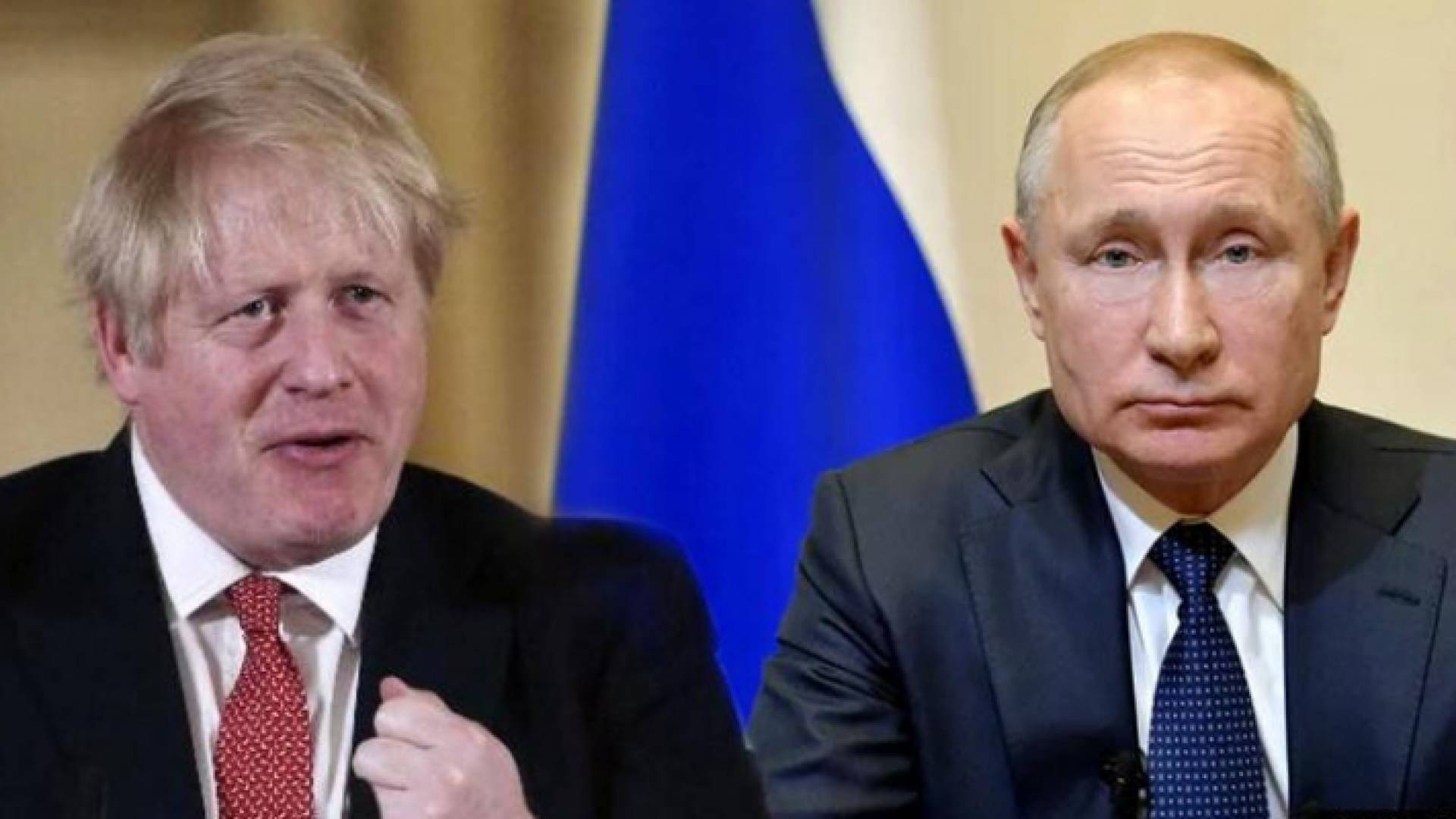 رئيس الوزراء البريطاني بوريس جونسون والرئيس الروسي فلاديمير بوتين