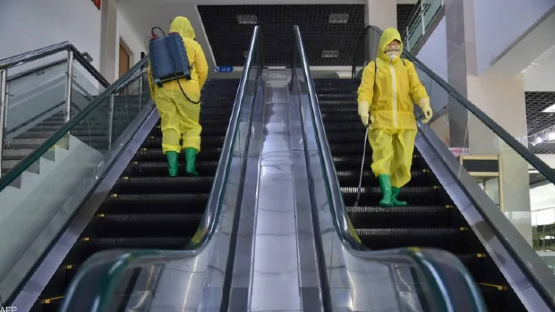 جانب من عمليات التعقيم في كوريا الشمالية