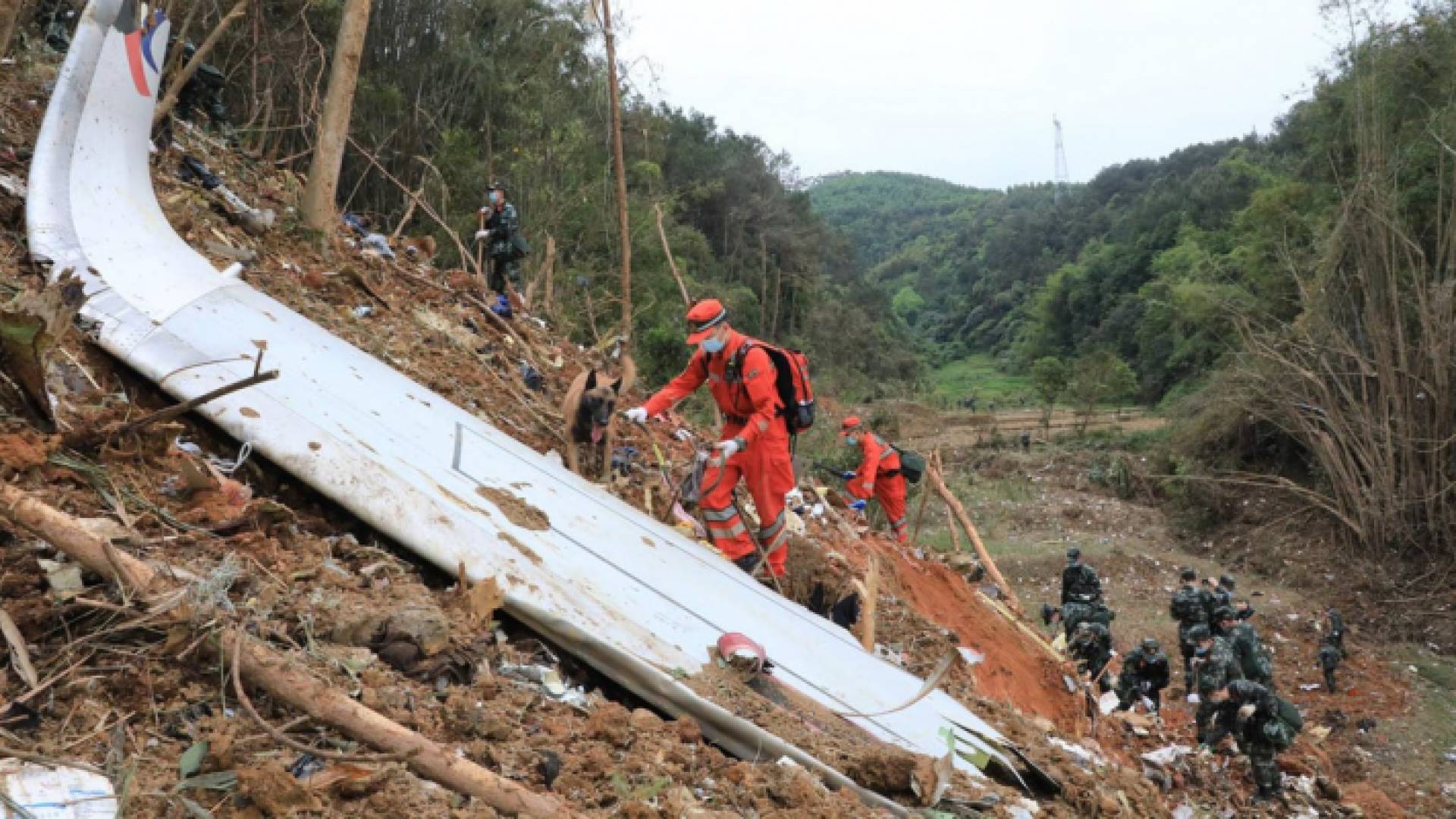 جزء من حطام الطائرة الصينية المنكوبة