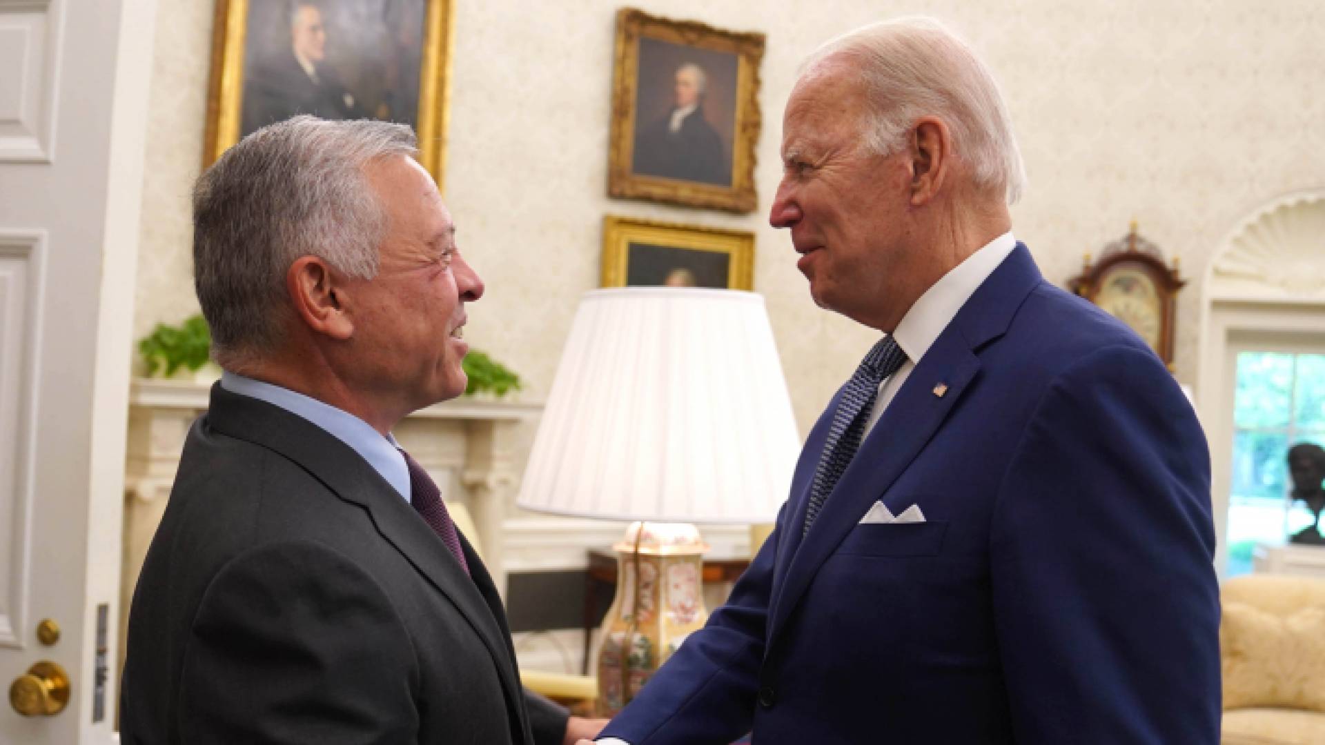 جو بايدن والملك عبدالله الثاني